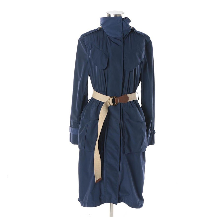 Women's Ali Ro Blue Hooded Raincoat