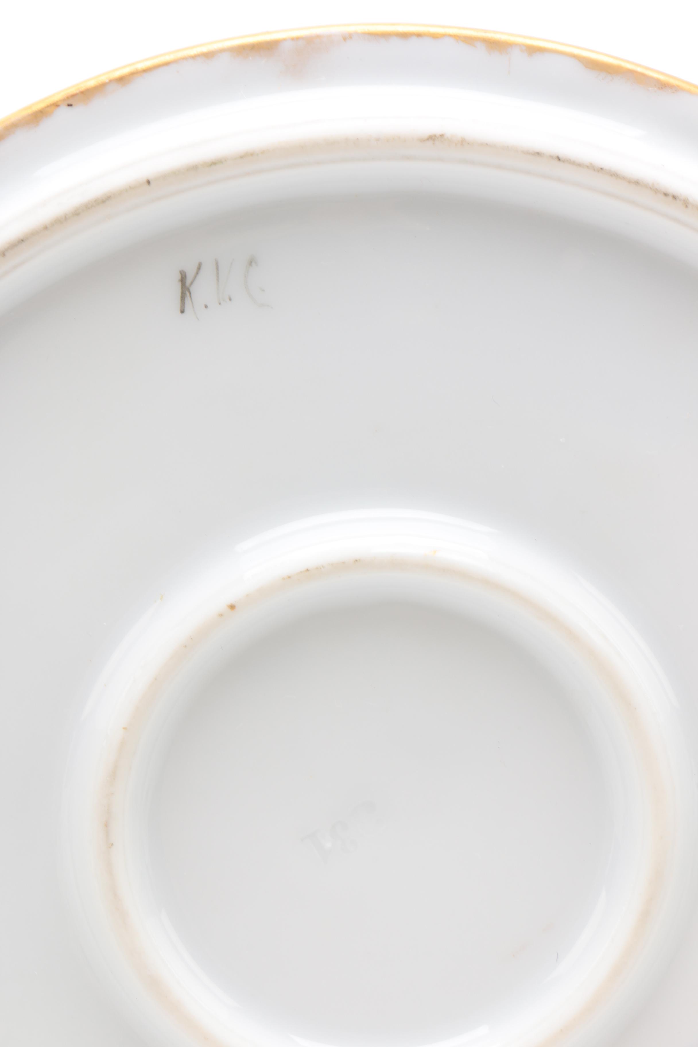 Art Deco Hobbyist Painted Porcelain Tea Service