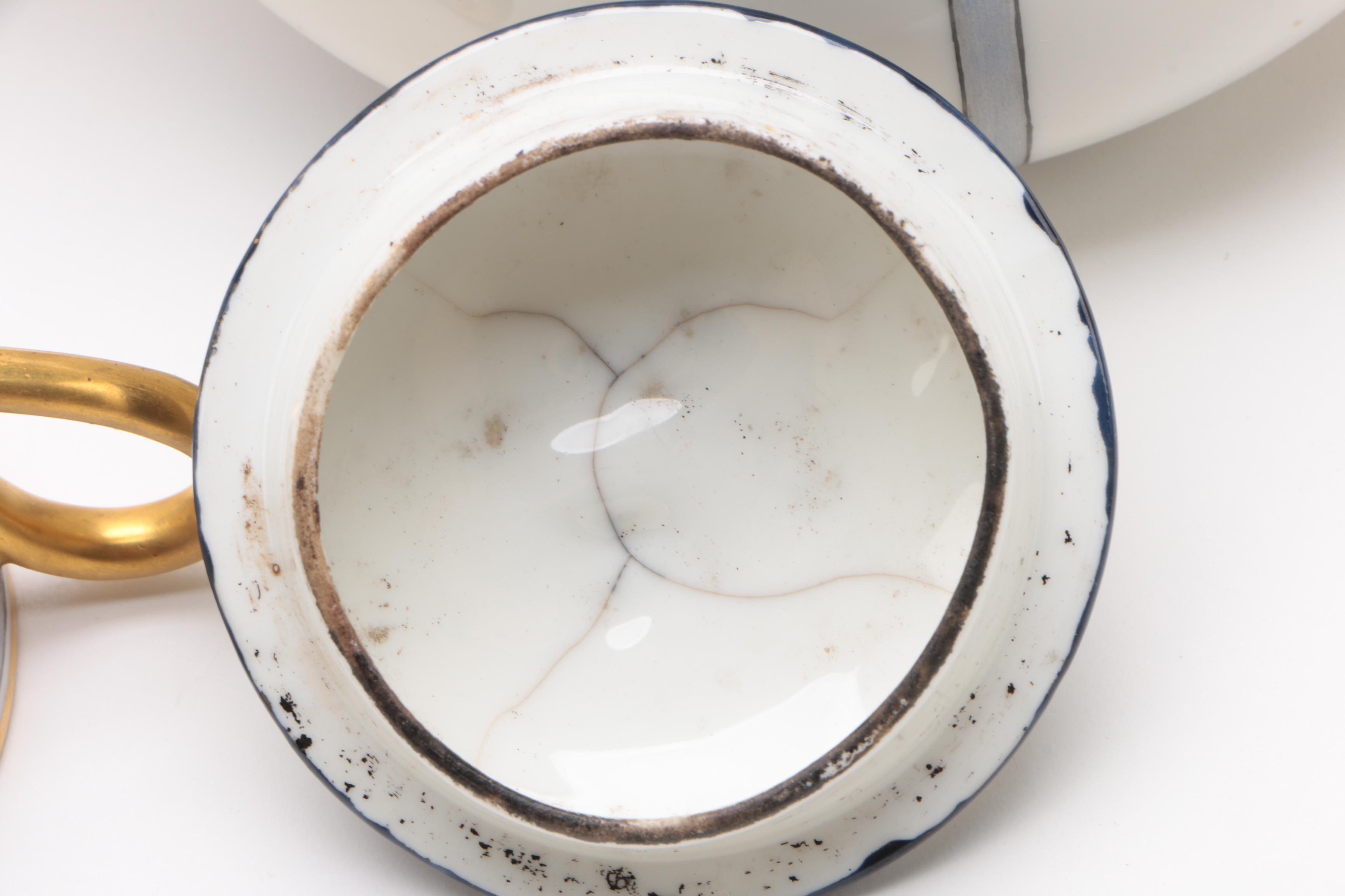 Art Deco Hobbyist Painted Porcelain Tea Service