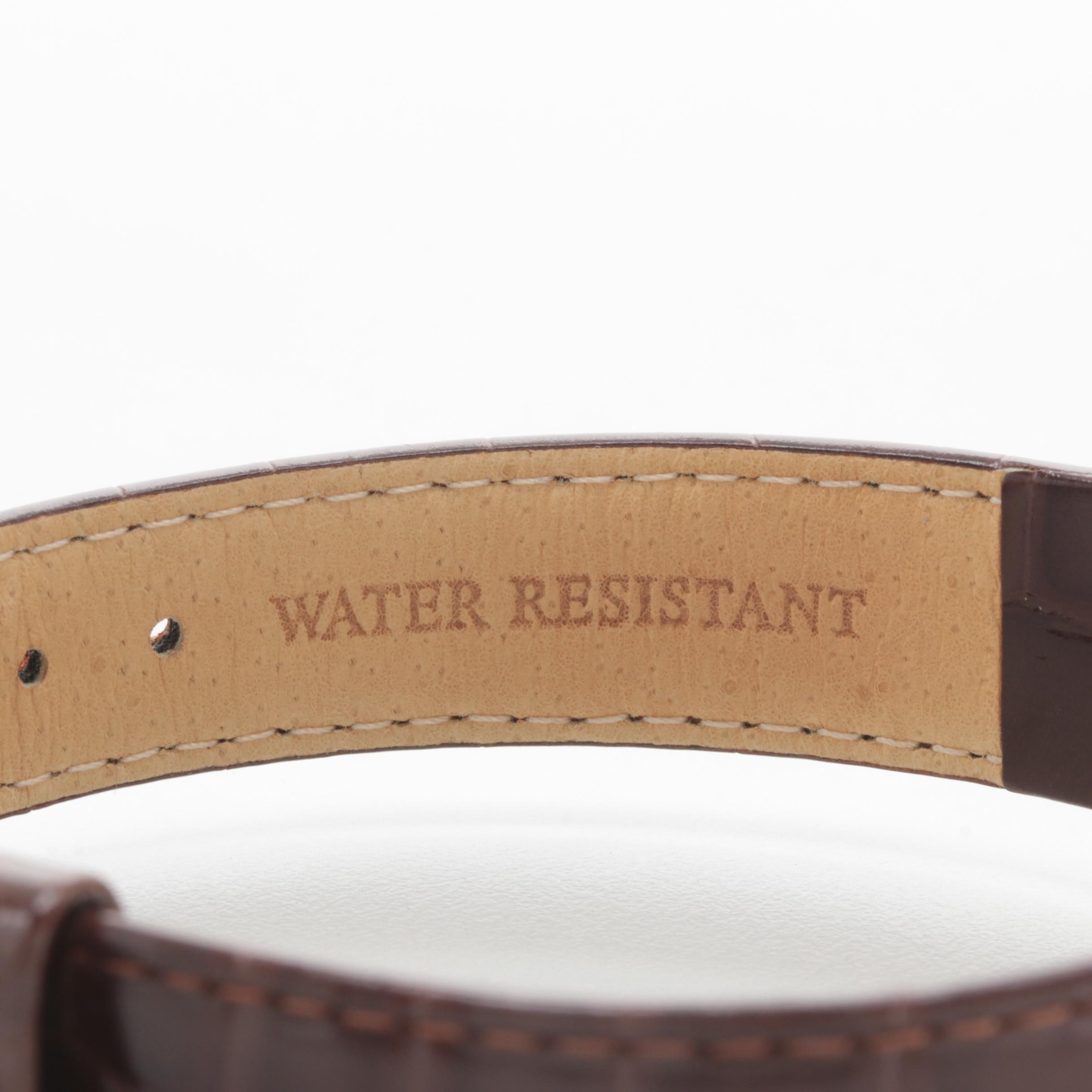 Tiffany & Co. Atlas 18K Yellow Gold Watch with Brown Leather Strap