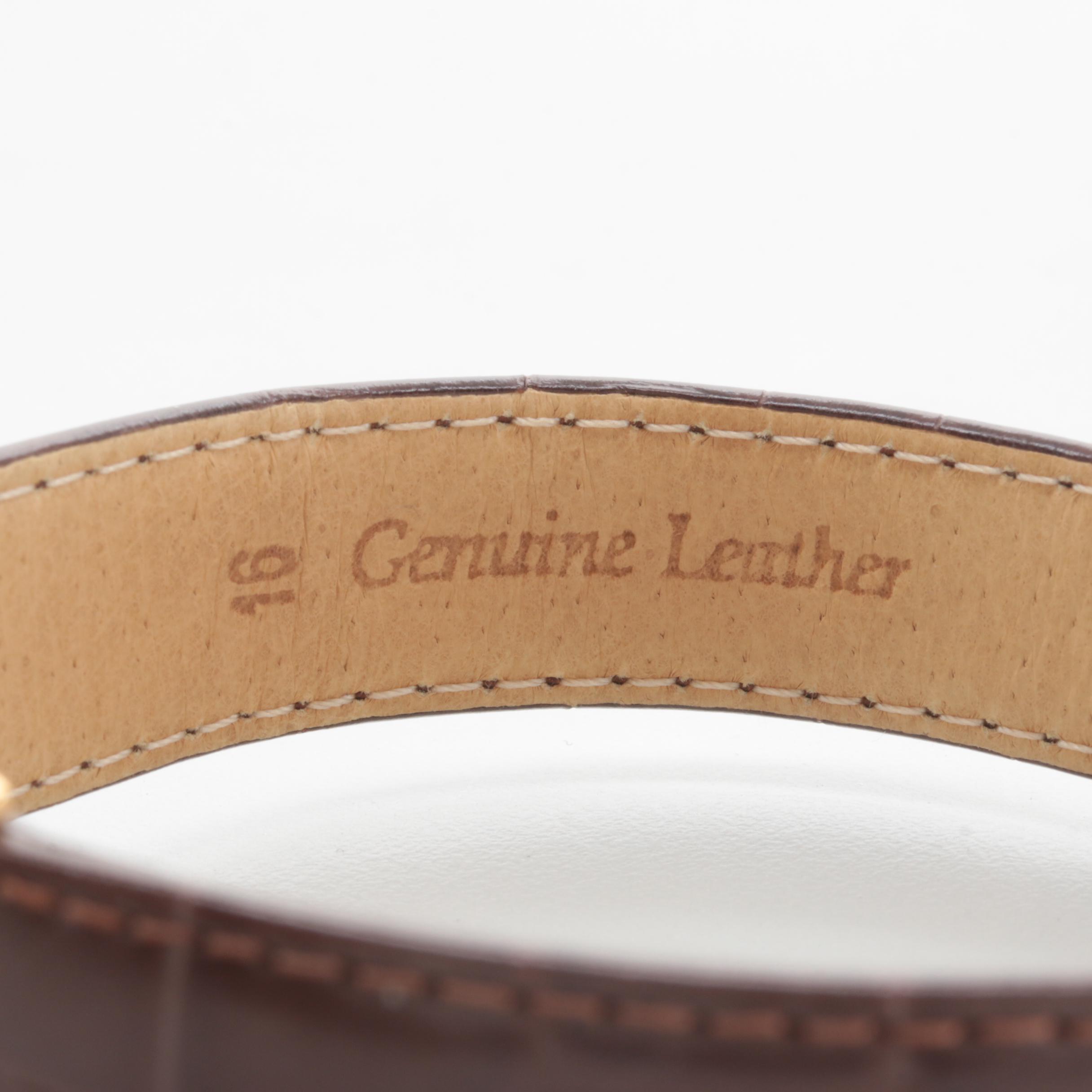 Tiffany & Co. Atlas 18K Yellow Gold Watch with Brown Leather Strap