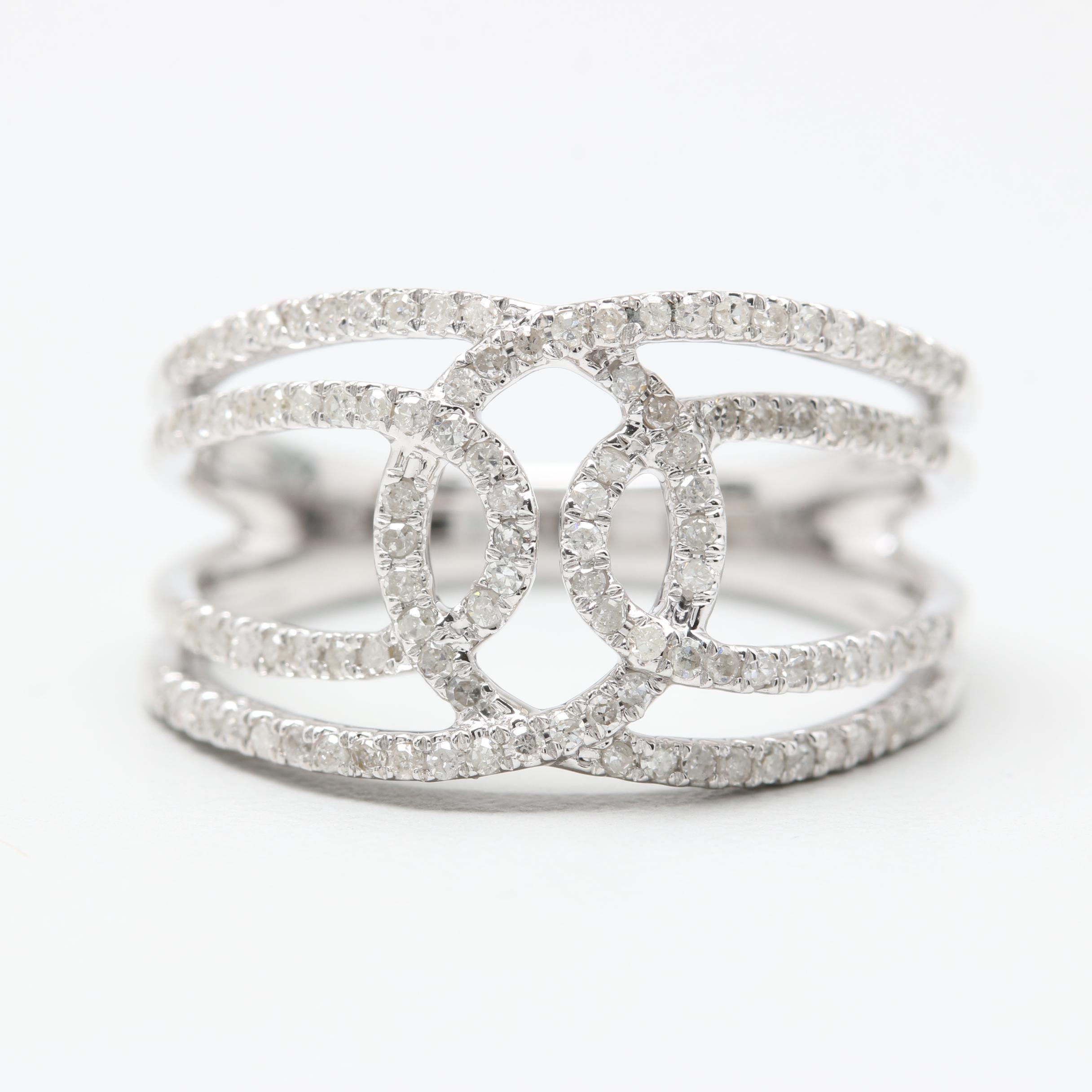 10K White Gold Diamond Ring