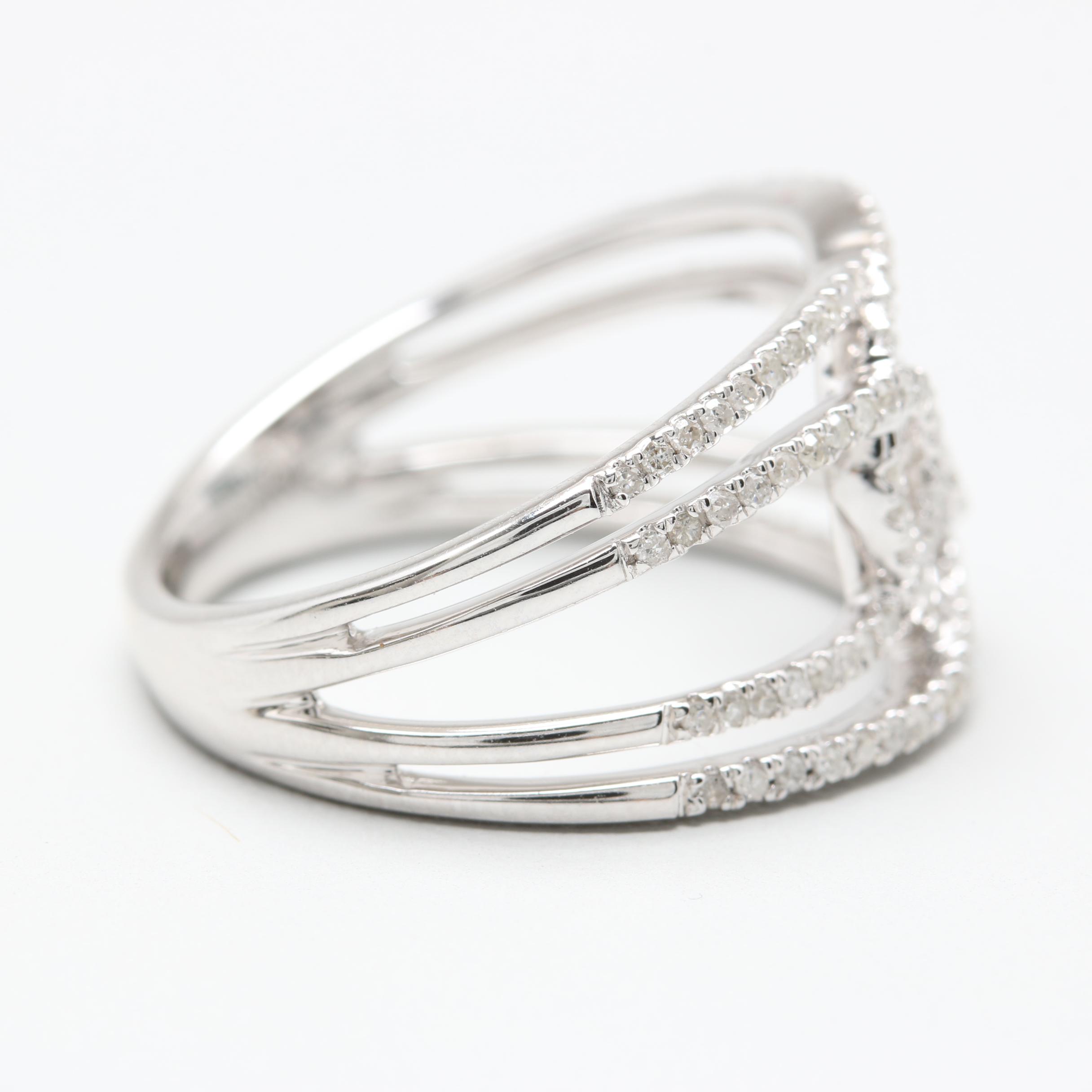 10K White Gold Diamond Ring