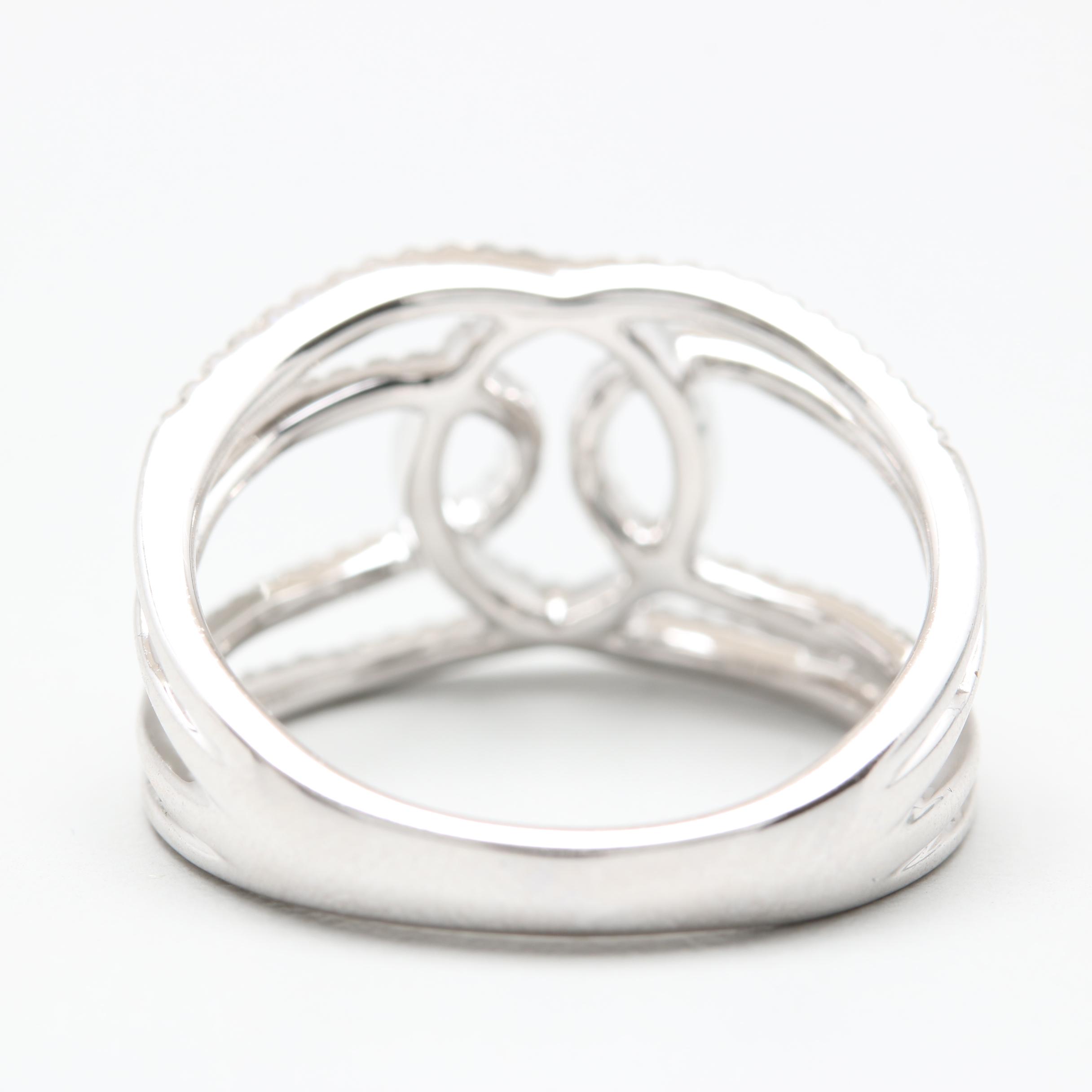 10K White Gold Diamond Ring