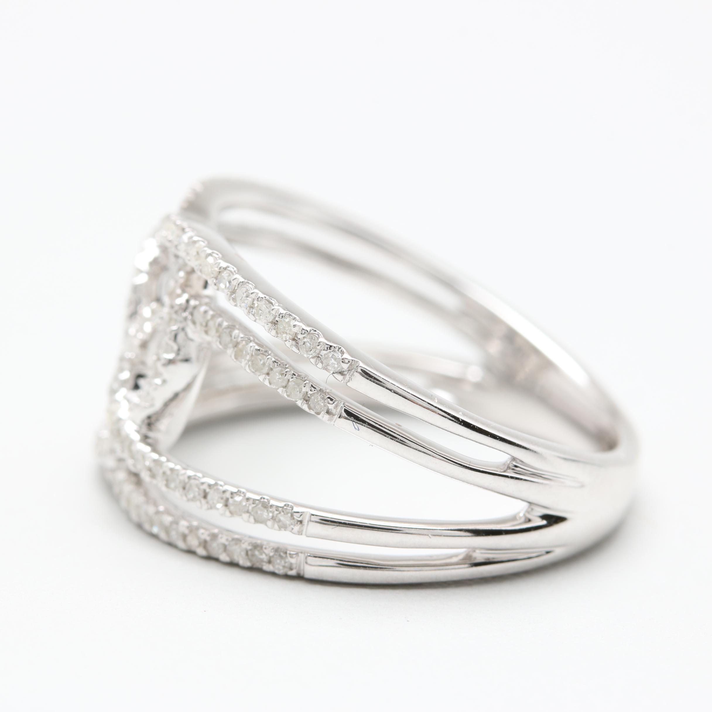 10K White Gold Diamond Ring
