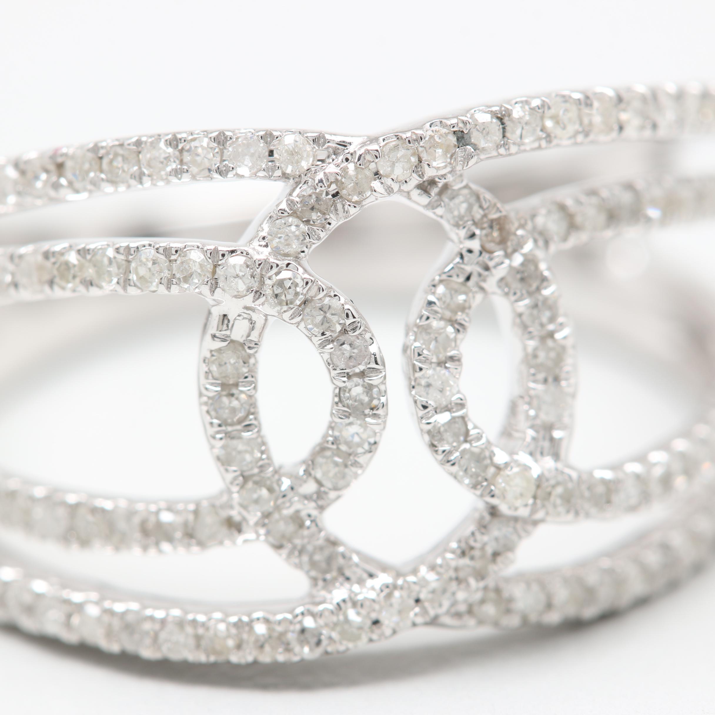 10K White Gold Diamond Ring