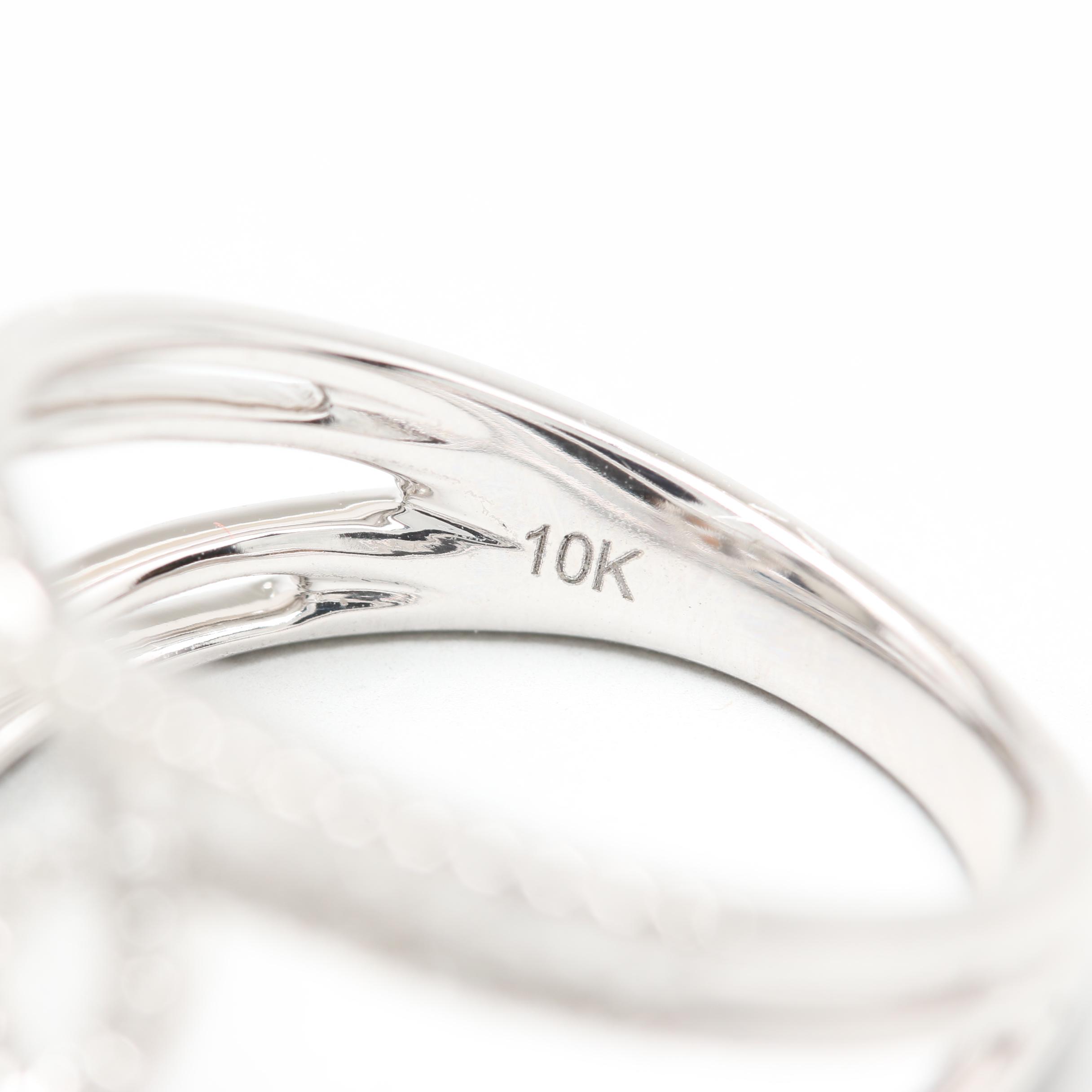 10K White Gold Diamond Ring