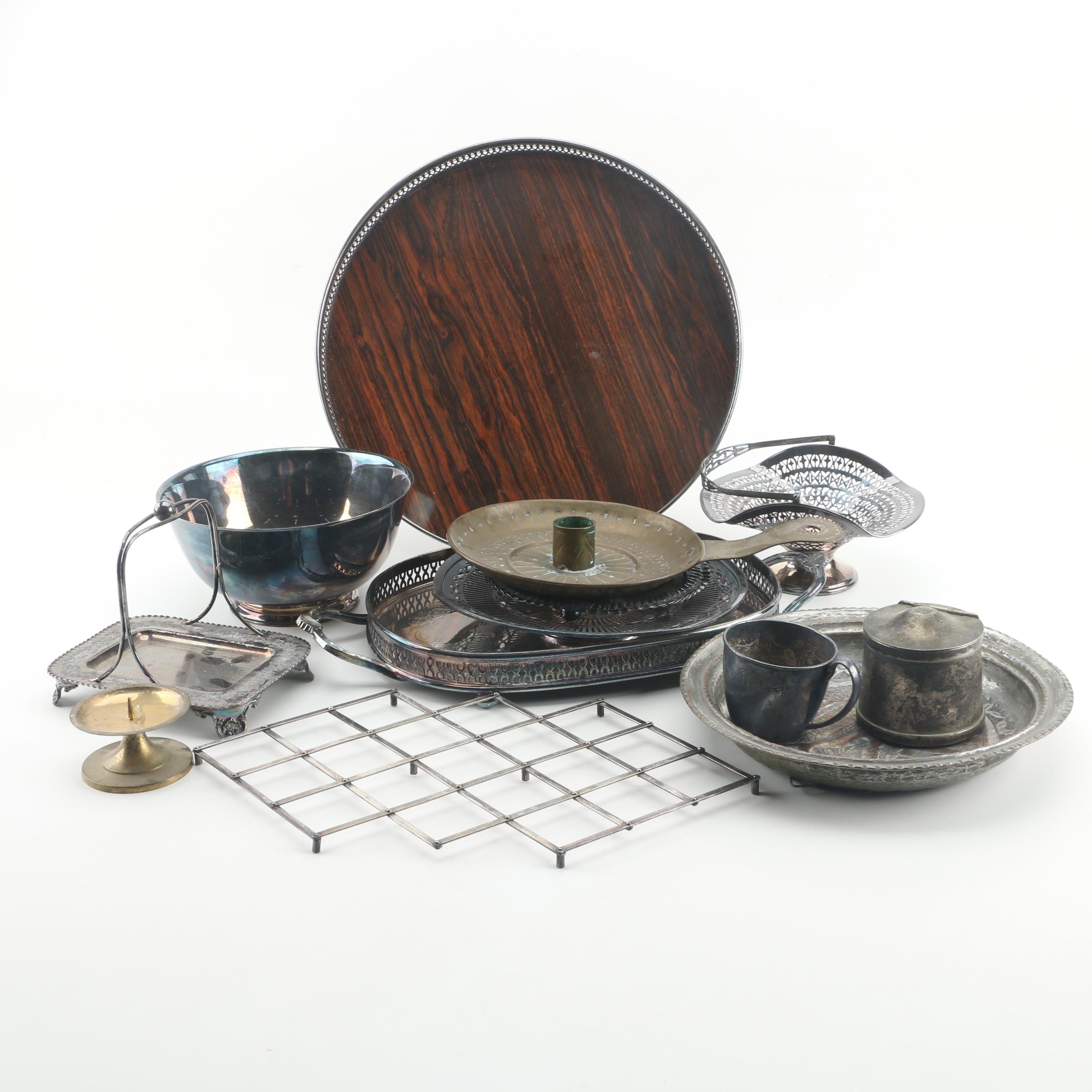 Sheffield Silver Co. Serving Tray with Other Silver Plate Serveware