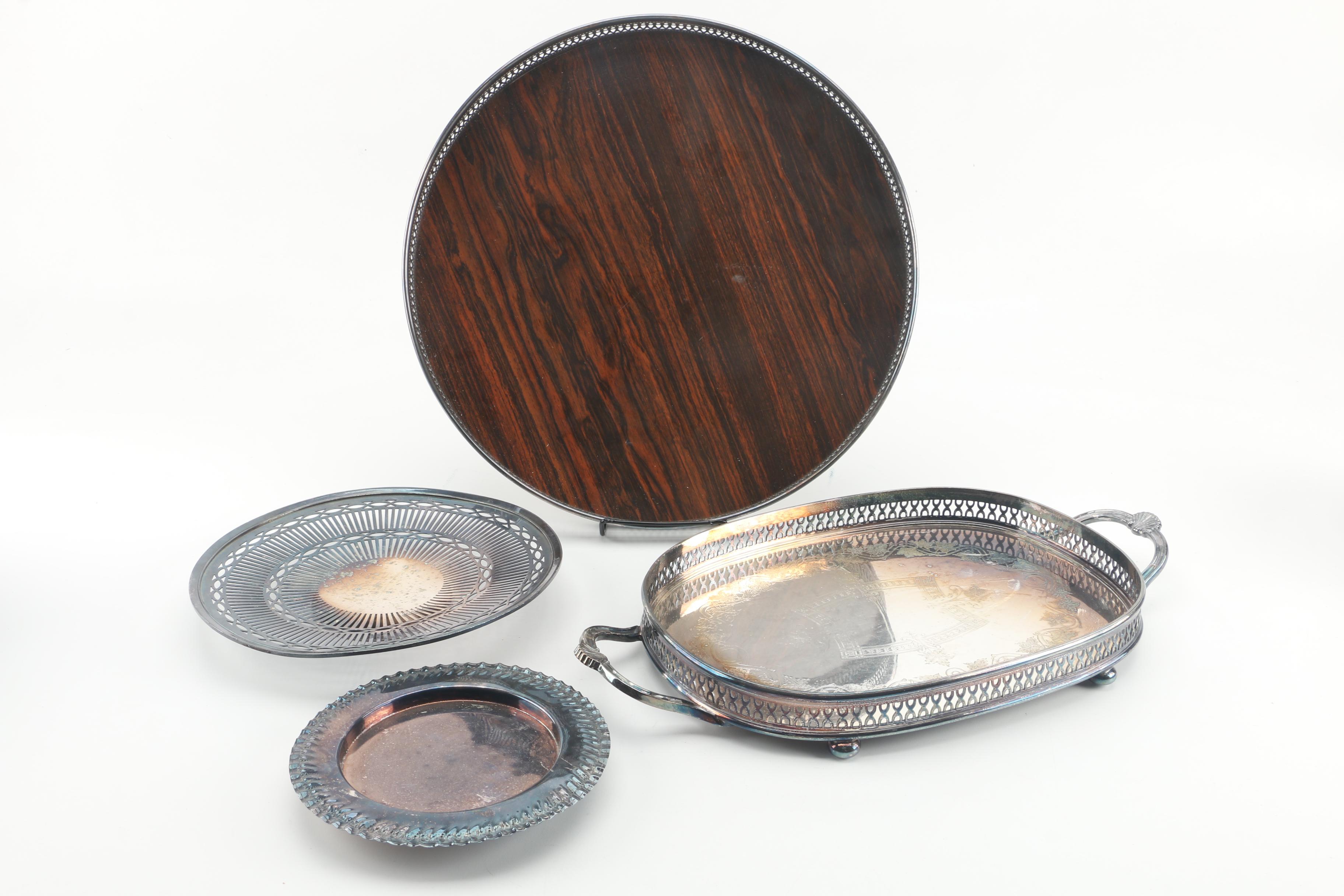 Sheffield Silver Co. Serving Tray with Other Silver Plate Serveware