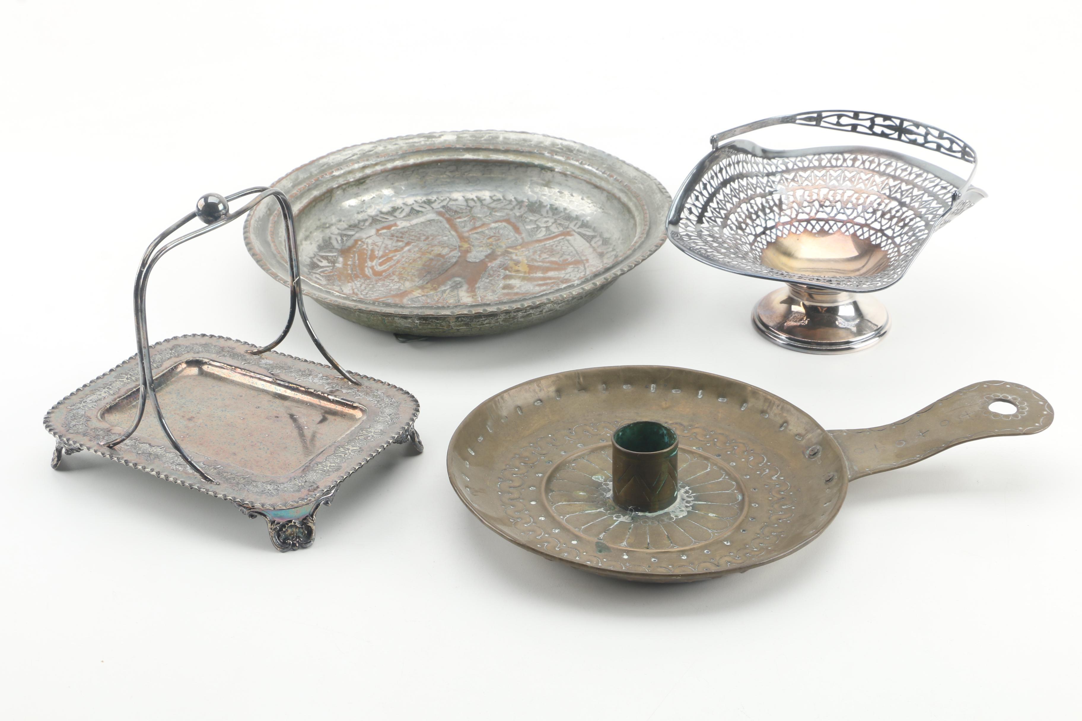 Sheffield Silver Co. Serving Tray with Other Silver Plate Serveware