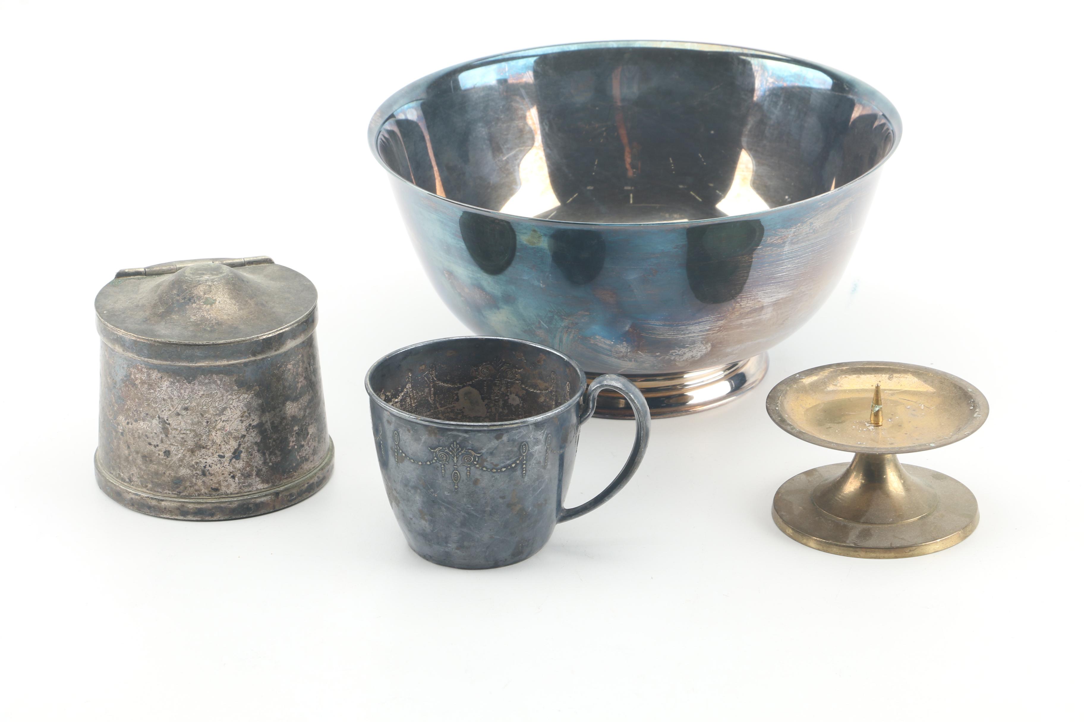 Sheffield Silver Co. Serving Tray with Other Silver Plate Serveware