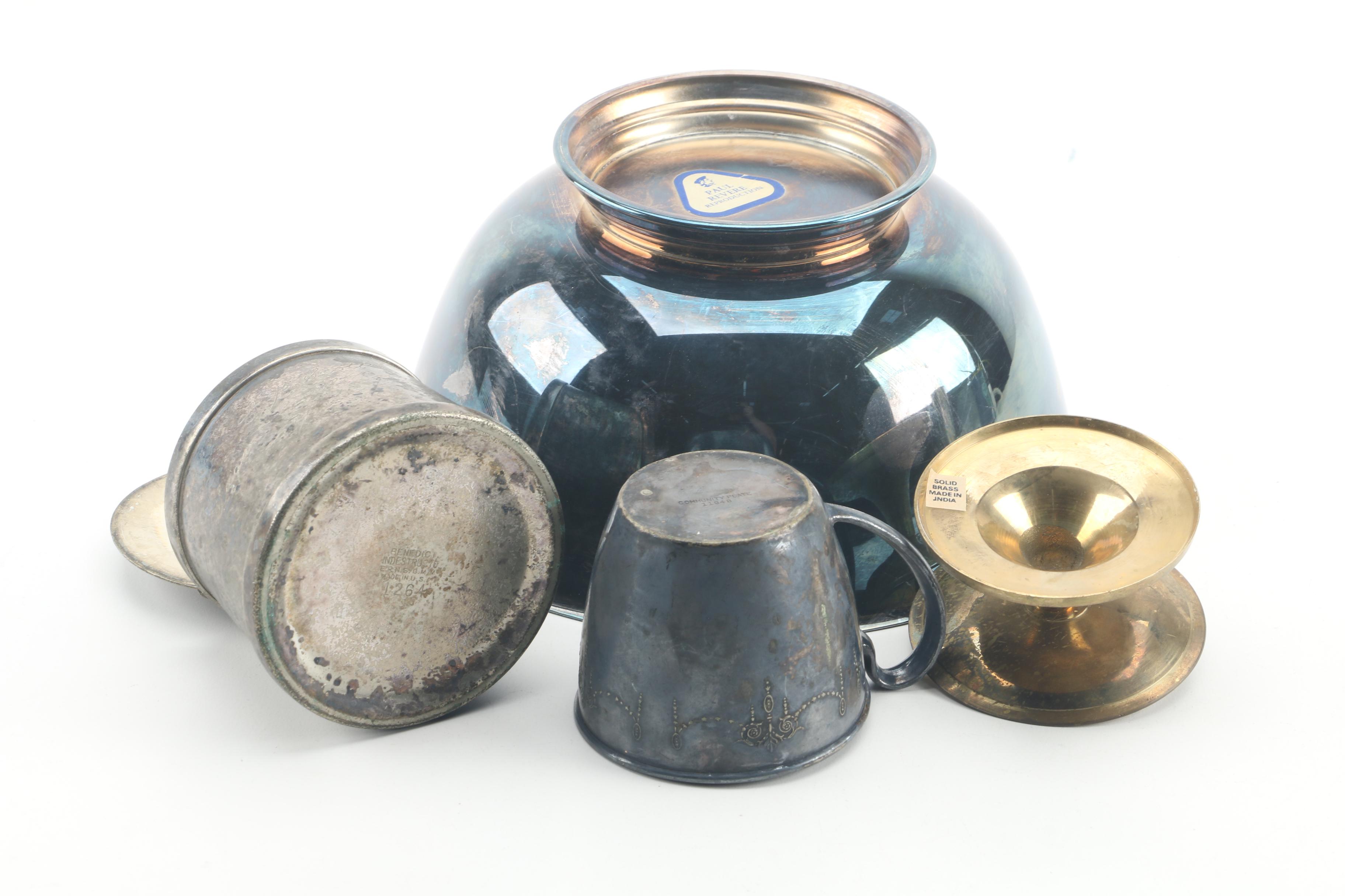 Sheffield Silver Co. Serving Tray with Other Silver Plate Serveware