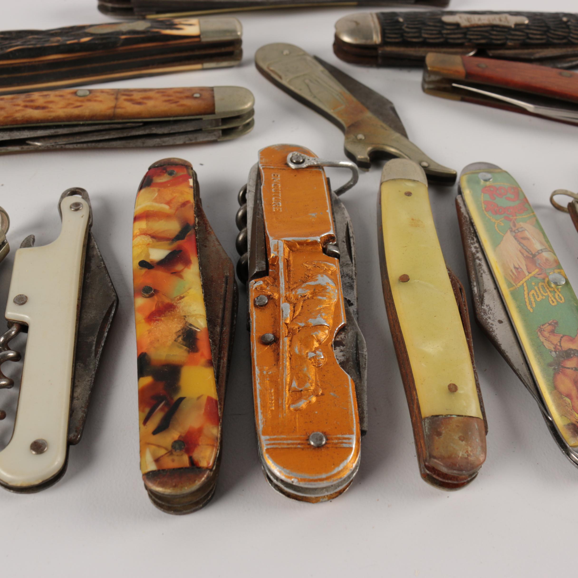 Pocket Knives featuring Roy Roger's "Trigger", Resin Mosaic, Nehi Drink