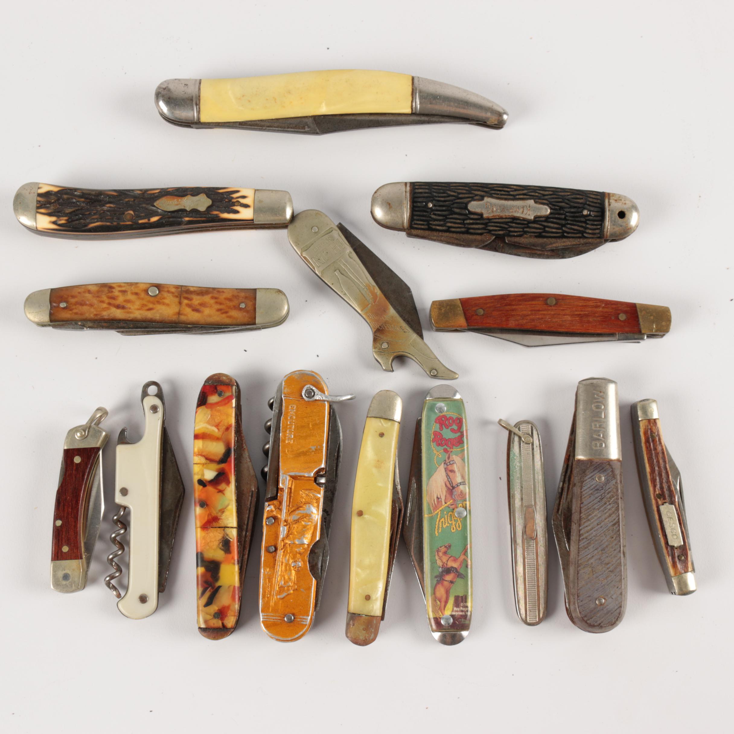 Pocket Knives featuring Roy Roger's "Trigger", Resin Mosaic, Nehi Drink