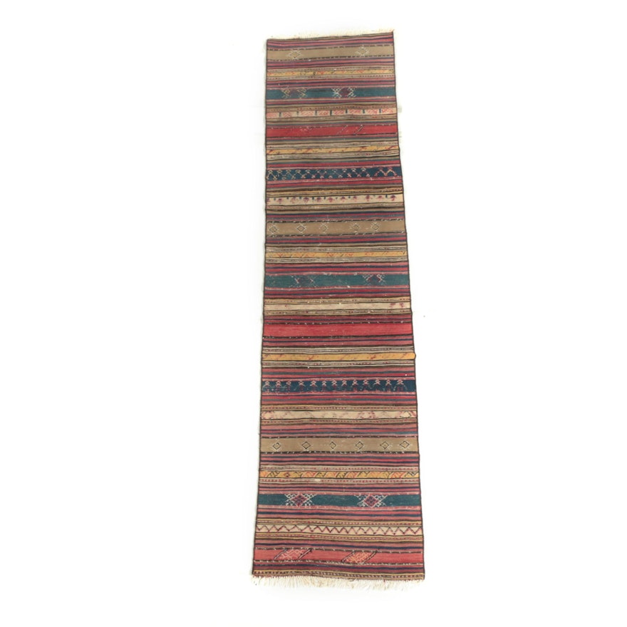 Handwoven and Embroidered Caucasian Wool Runner