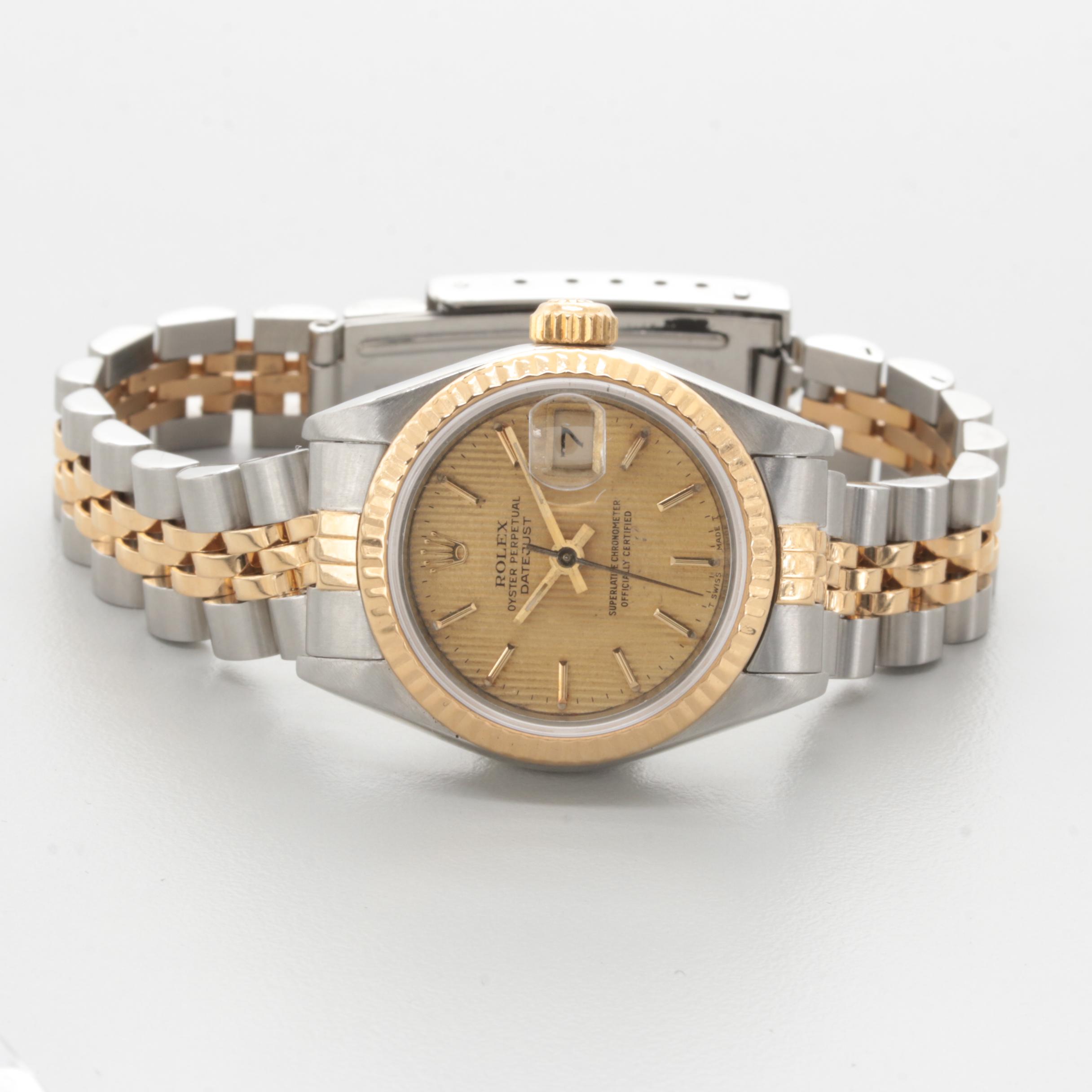 Circa 1990 Rolex Stainless Steel and 18K Yellow Gold Watch