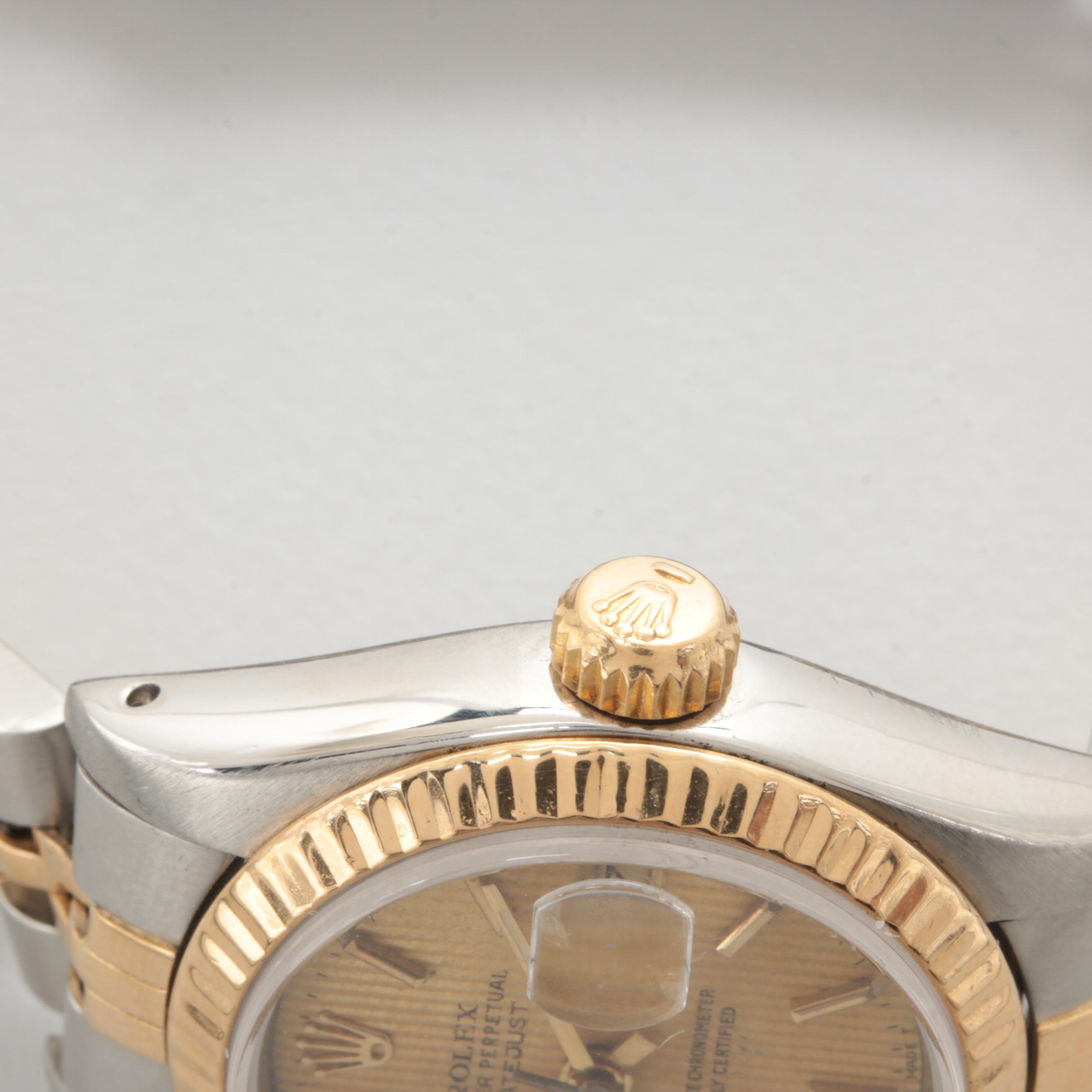 Circa 1990 Rolex Stainless Steel and 18K Yellow Gold Watch