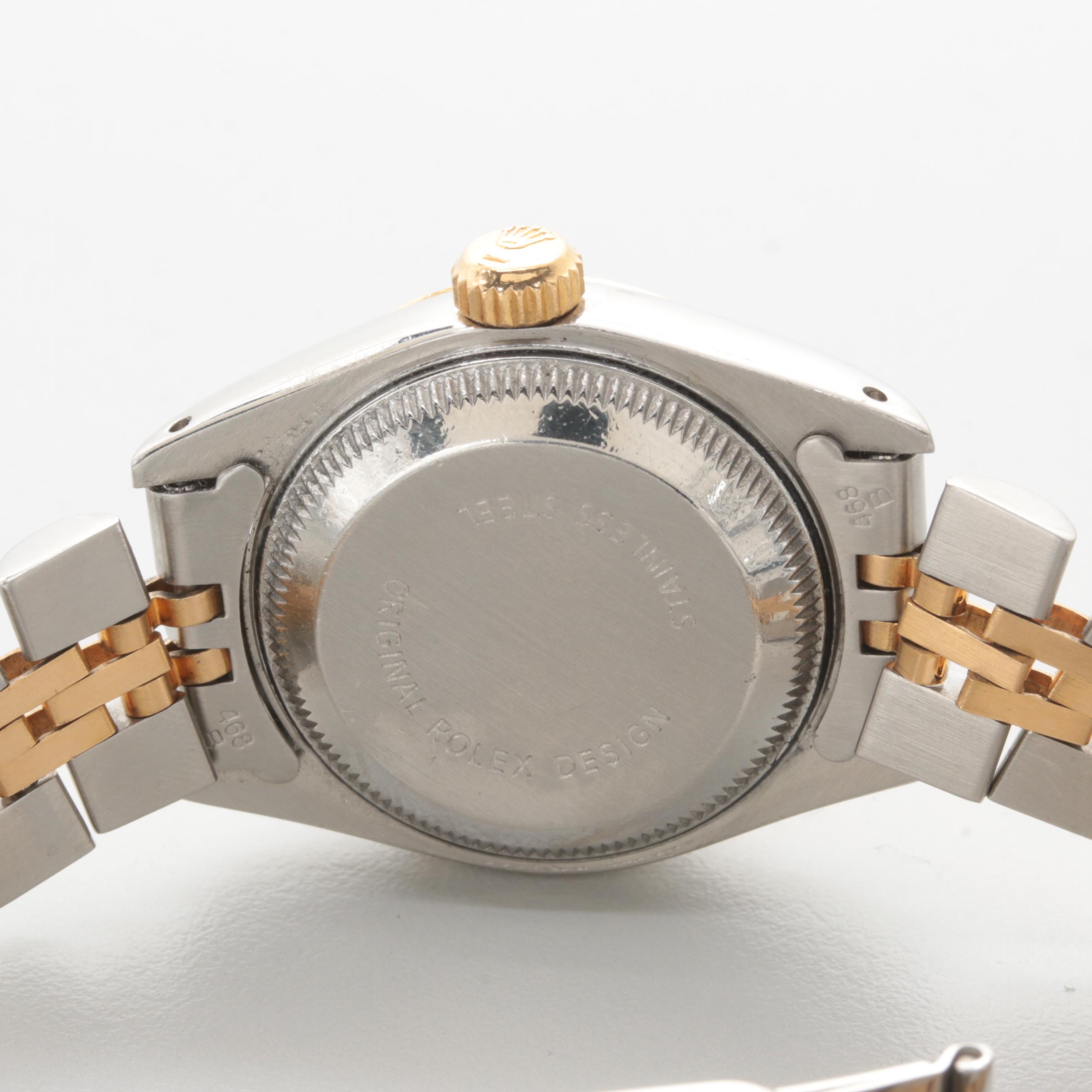 Circa 1990 Rolex Stainless Steel and 18K Yellow Gold Watch