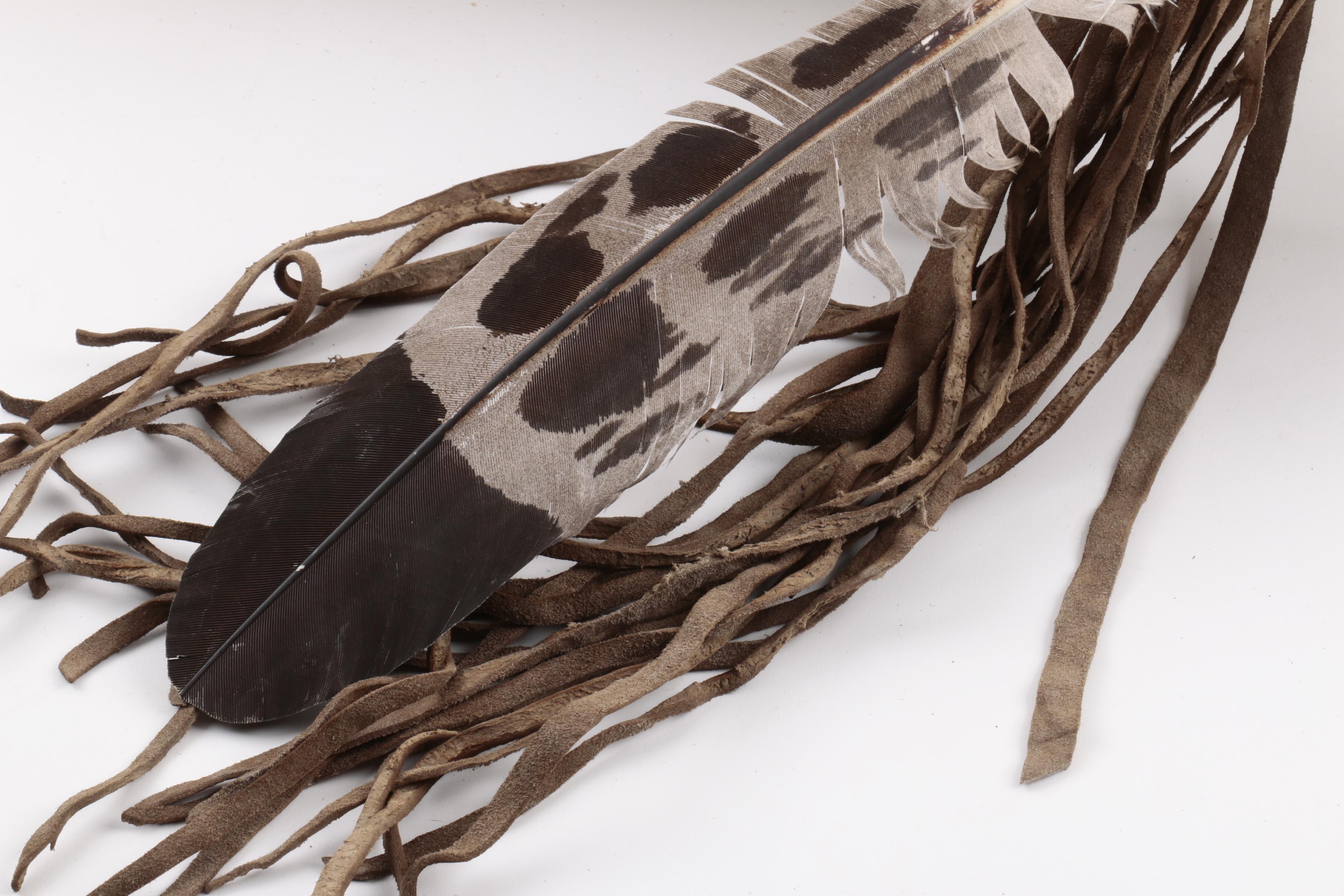 Native American Style "Crazy Horse" Painted Buffalo Skull