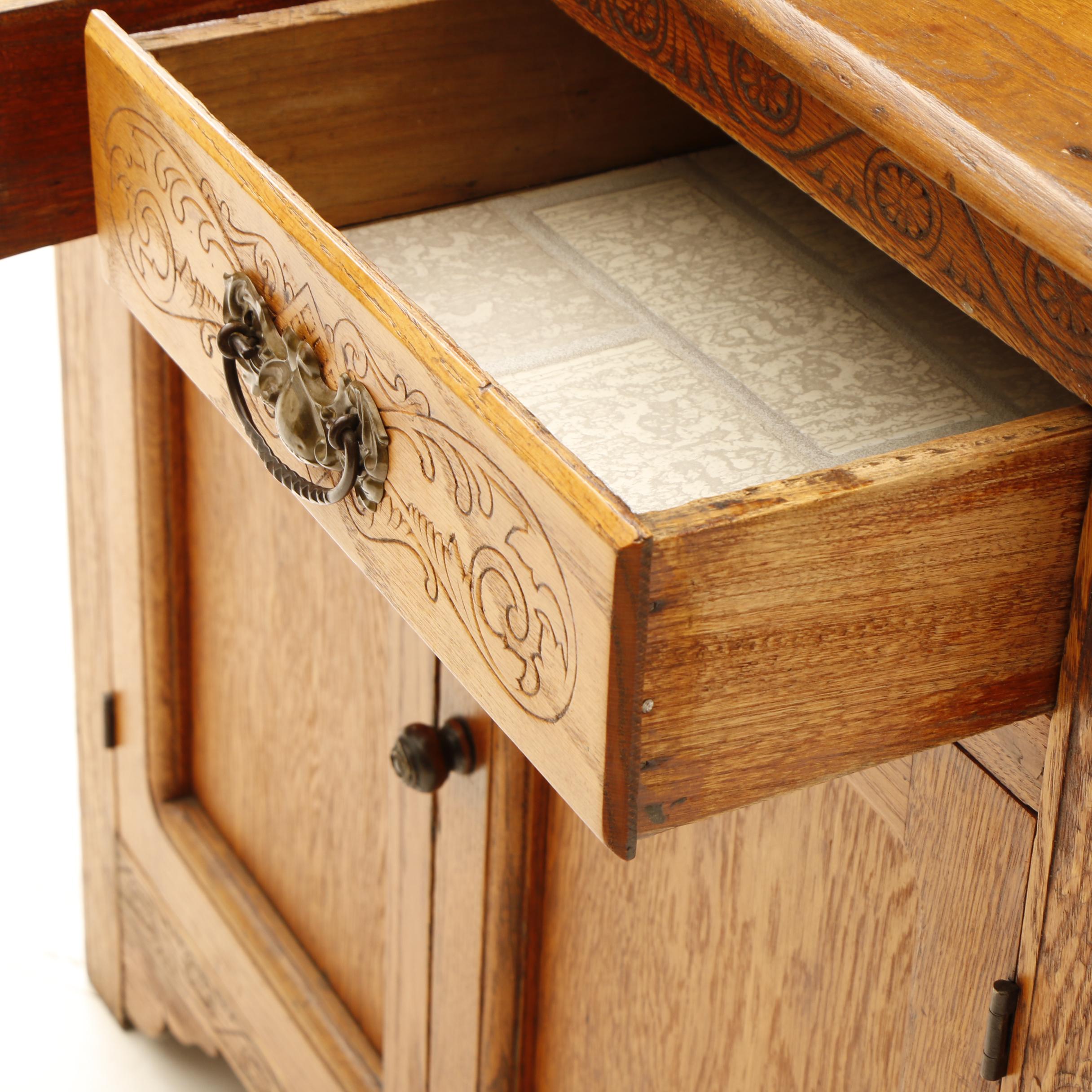 Vintage Oak China Cabinet