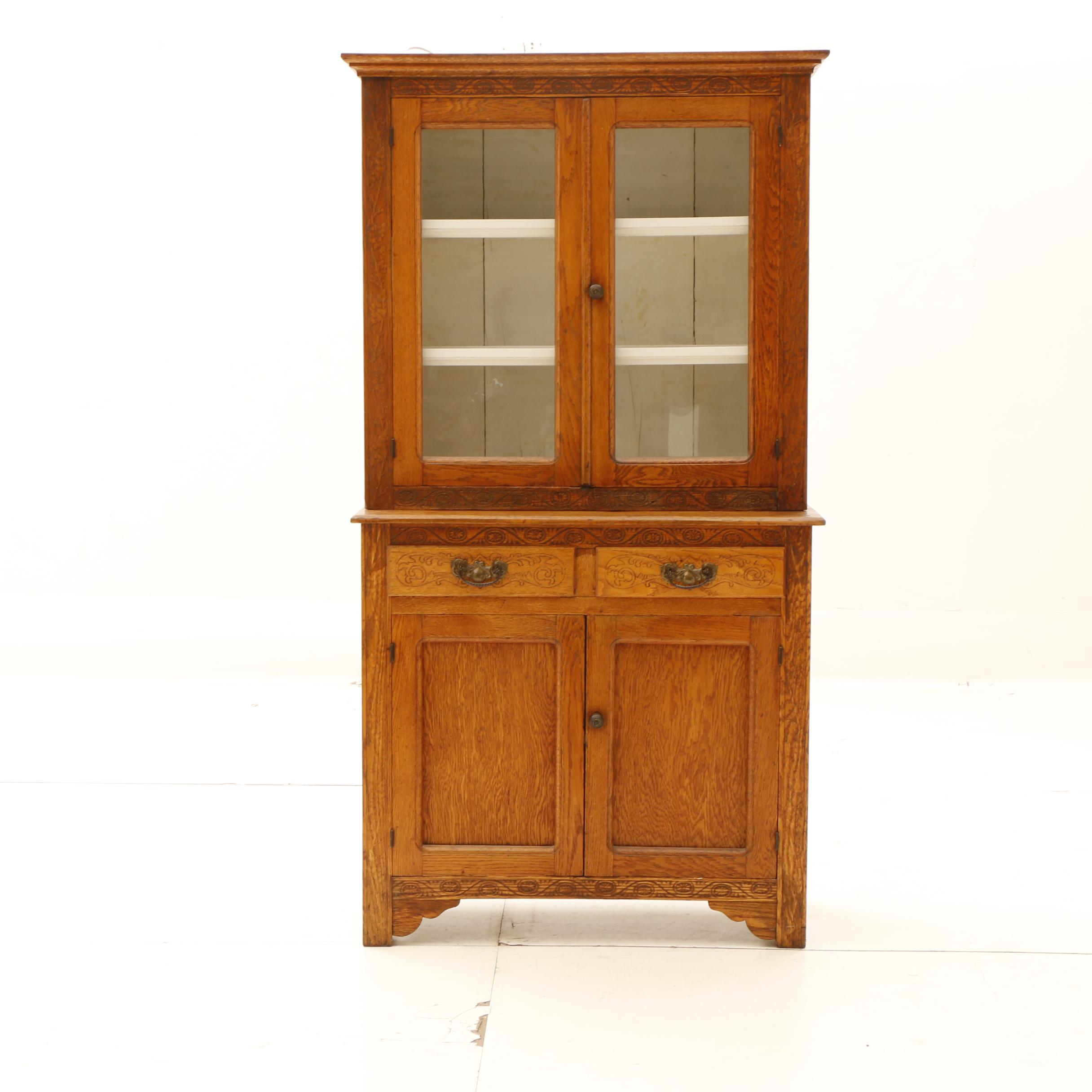 Vintage Oak China Cabinet