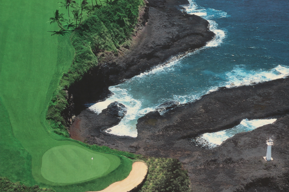 Pair of Framed Offset Lithographs of Golf Course Photographs
