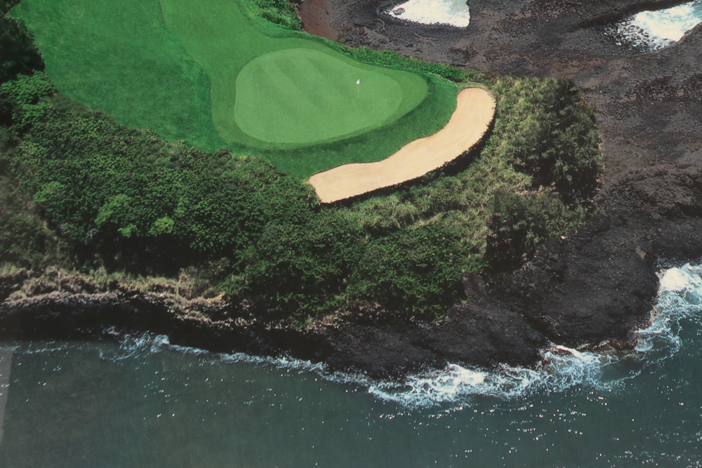 Pair of Framed Offset Lithographs of Golf Course Photographs
