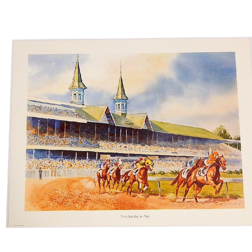 1984 "First Saturday in May" Unsigned Lithograph Print by Tony Oswald