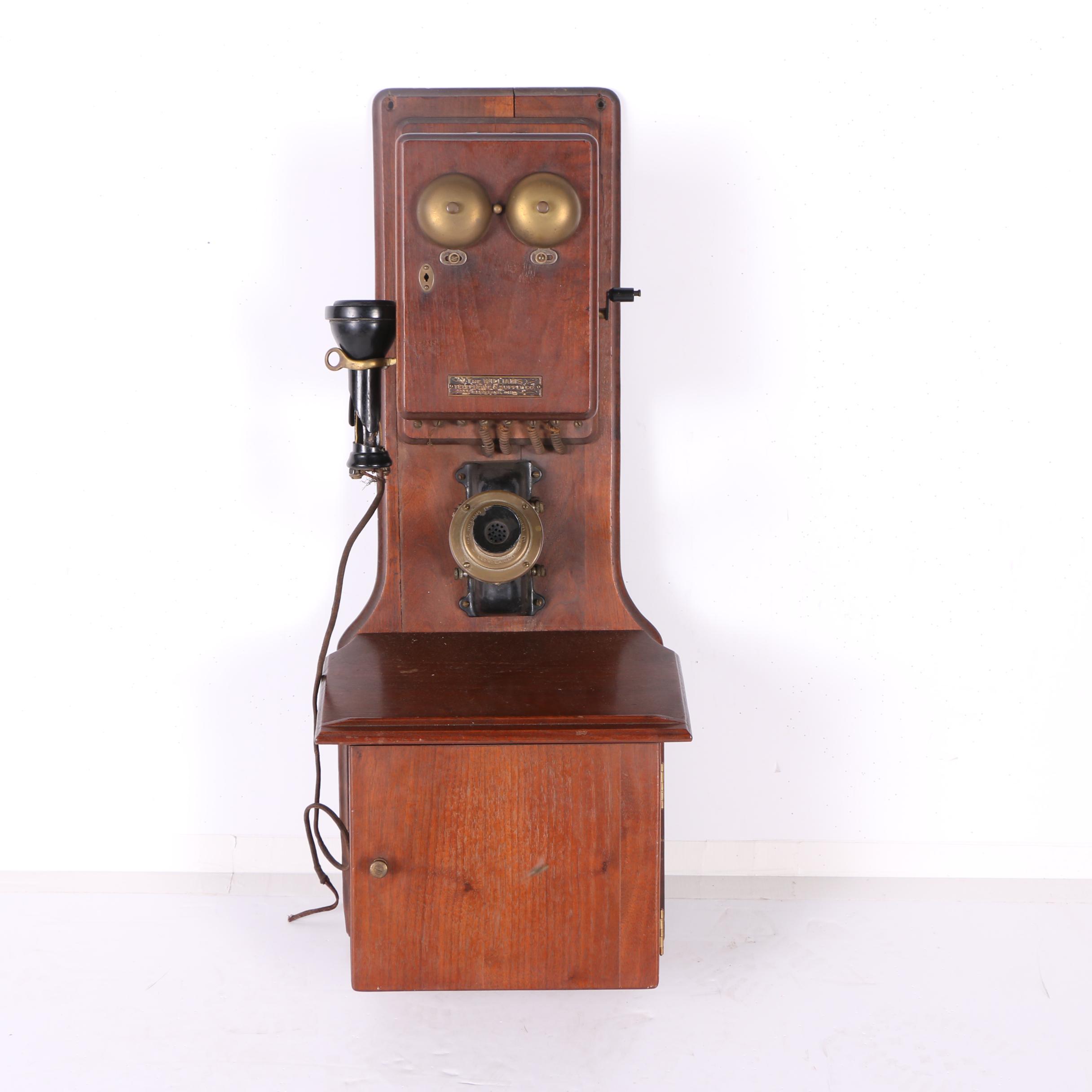 Antique Williams Telephone & Supply Co. Oak Wall Phone