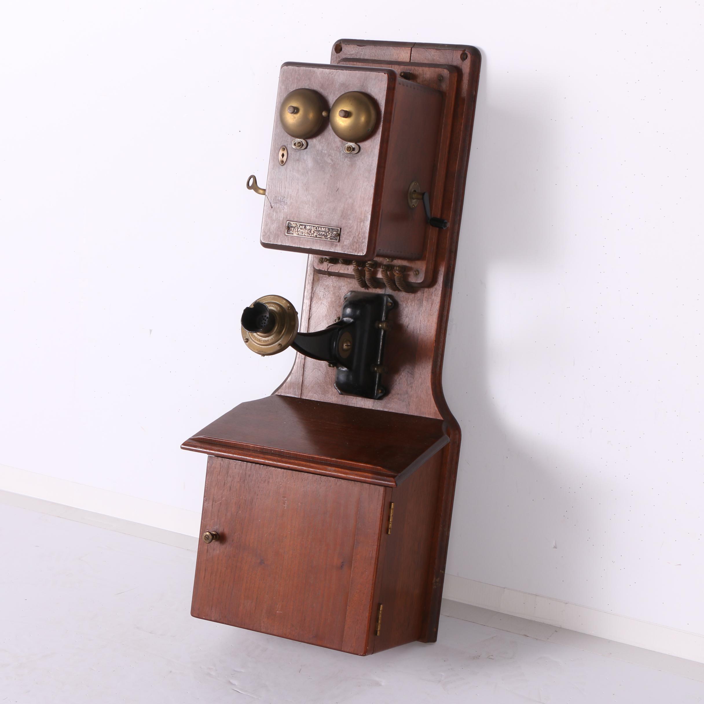 Antique Williams Telephone & Supply Co. Oak Wall Phone