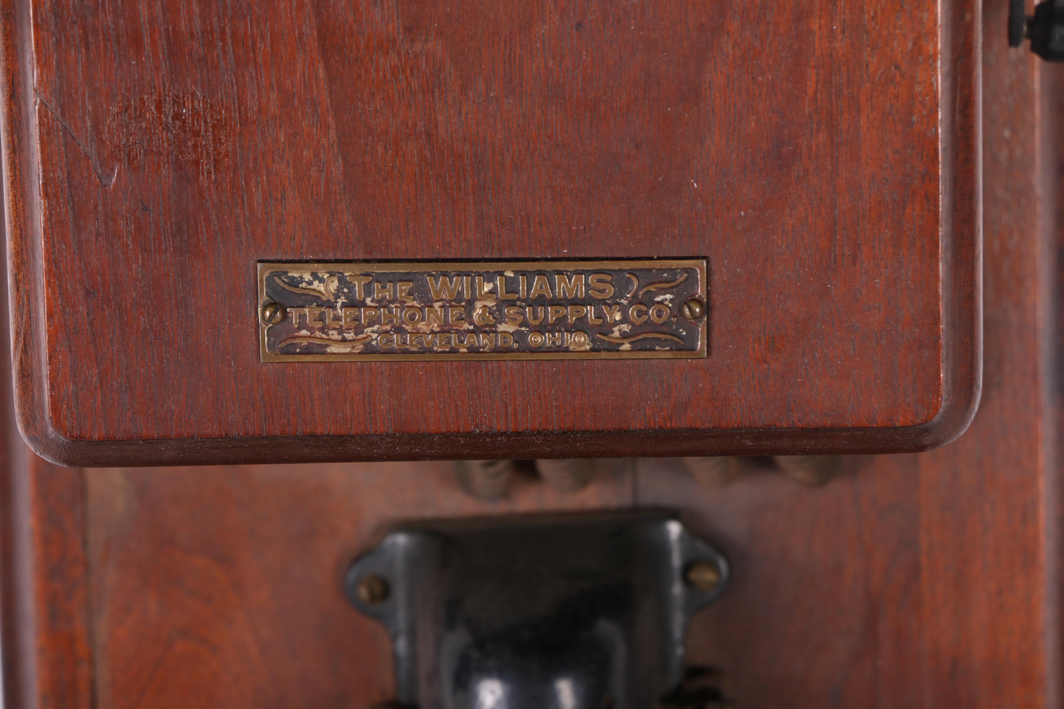 Antique Williams Telephone & Supply Co. Oak Wall Phone