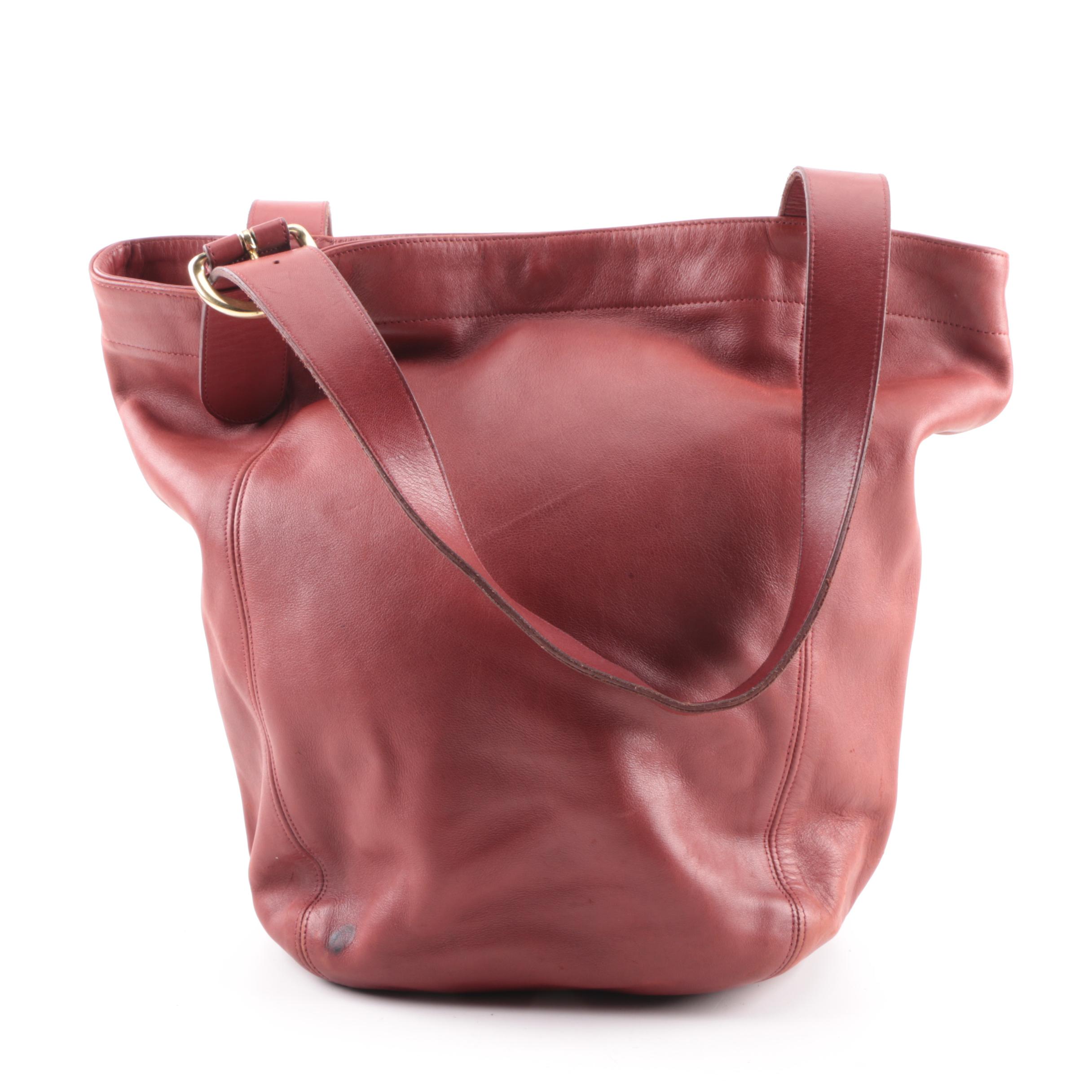 Circa 1985 Vintage Coach Leather Tote and Crossbody