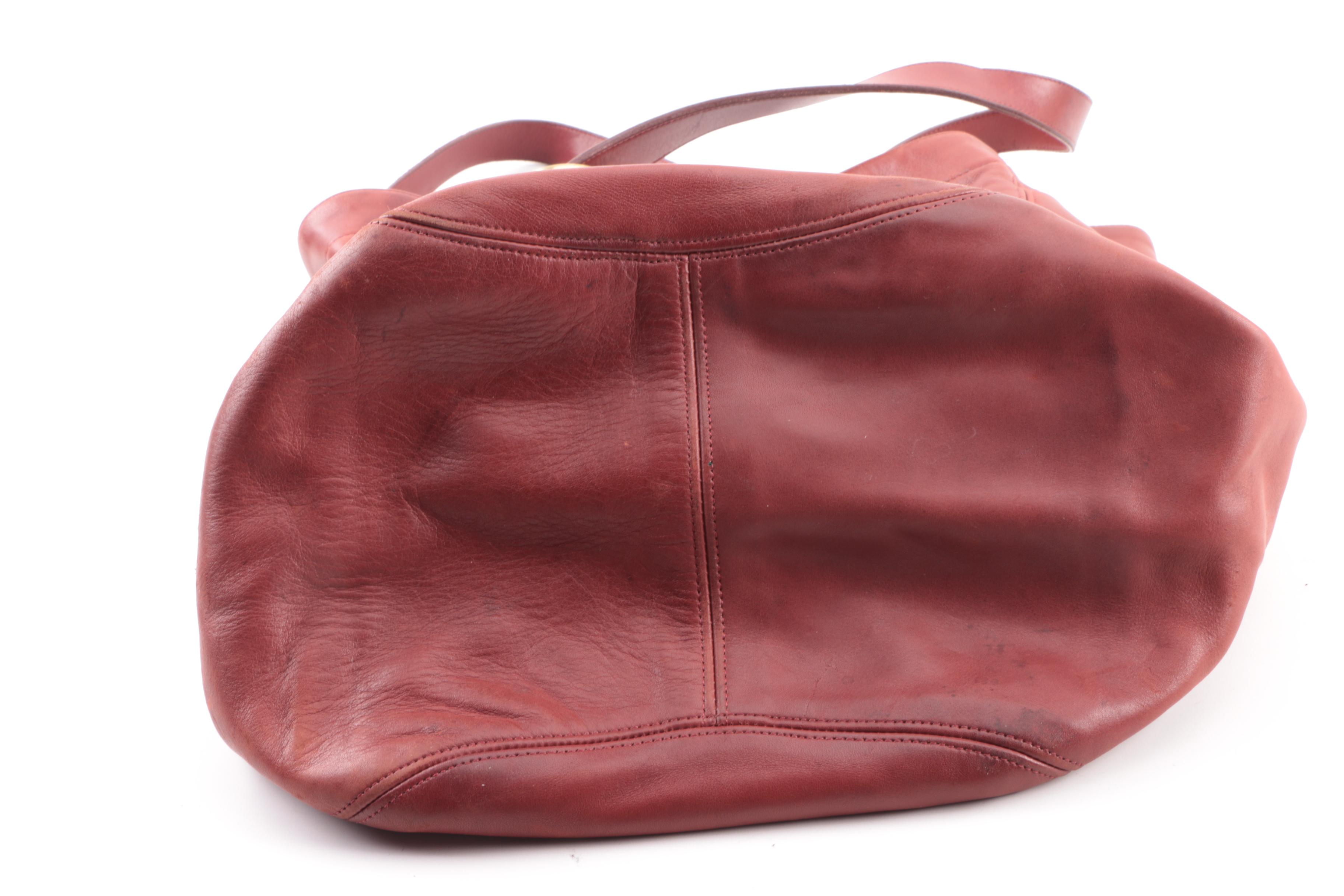 Circa 1985 Vintage Coach Leather Tote and Crossbody