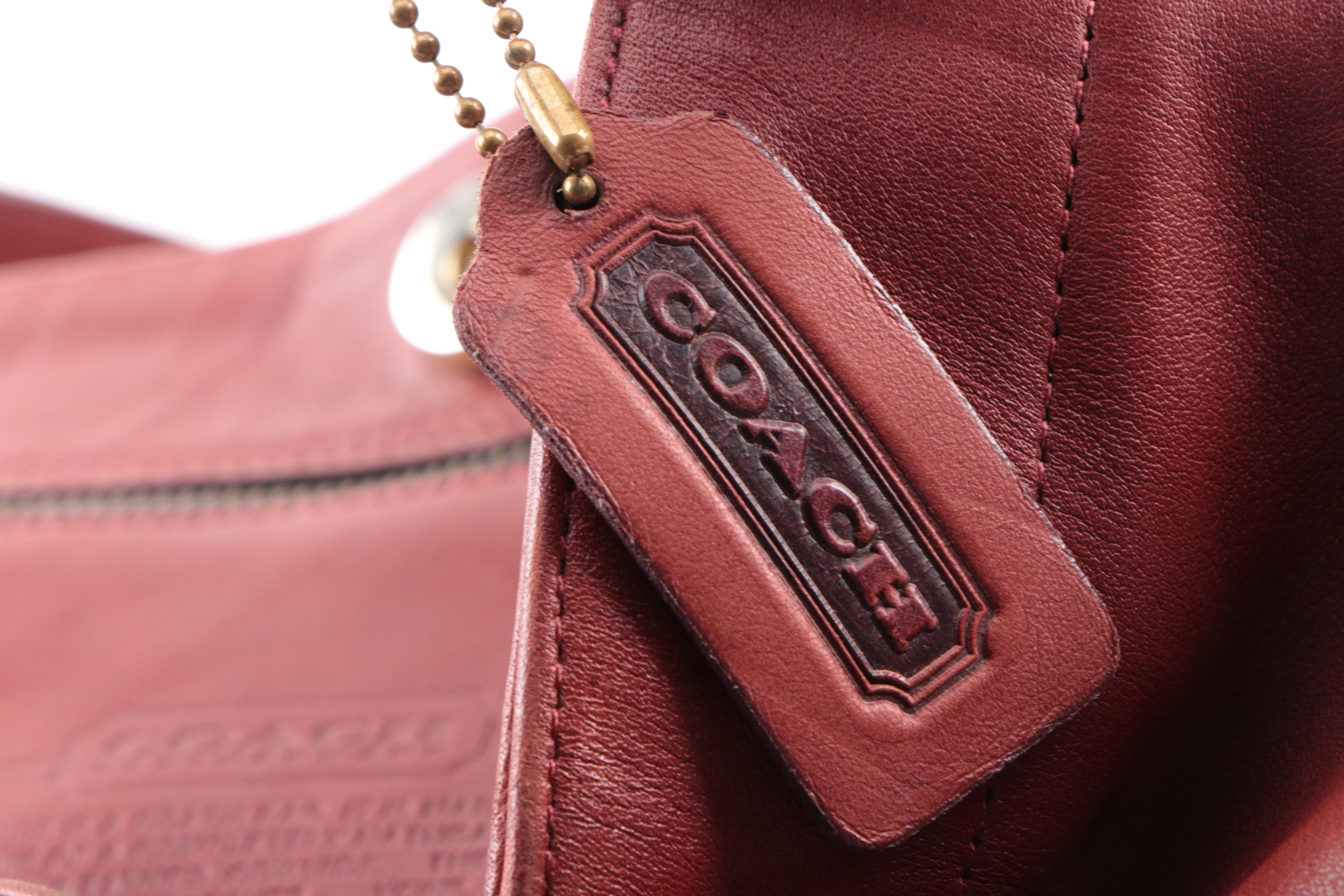 Circa 1985 Vintage Coach Leather Tote and Crossbody