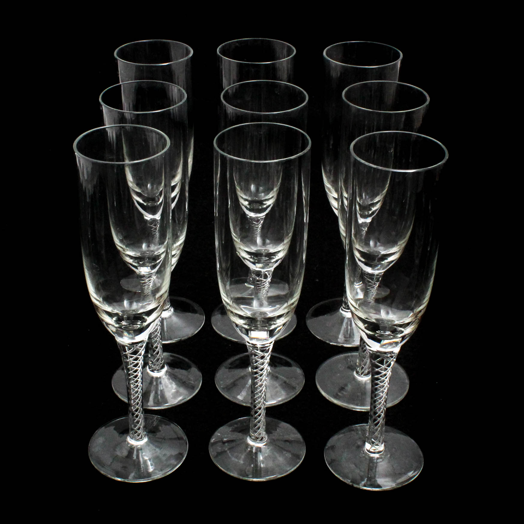 Champagne Flutes with Air-Twist Stem