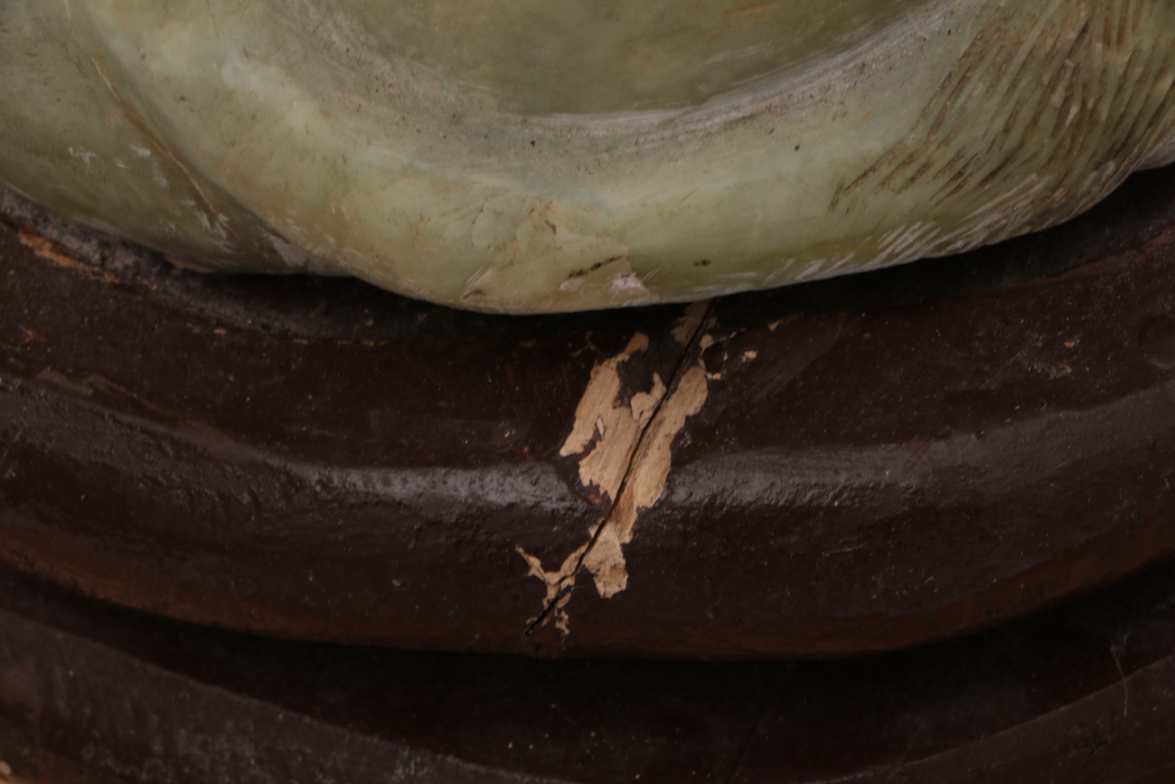 Large Chinese Carved Serpentine Water Buffalo Sculpture