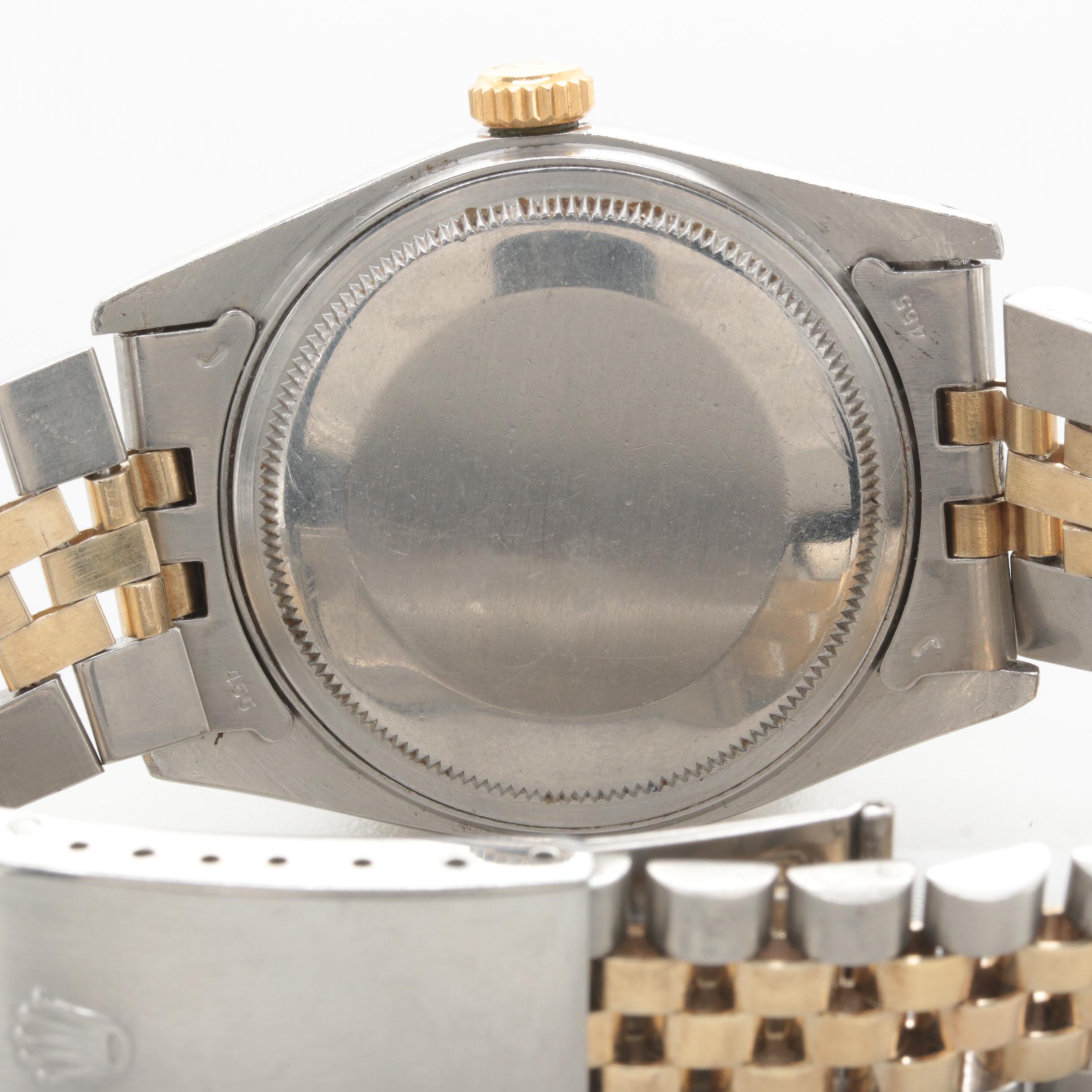 Circa 1979 Rolex Datejust Stainless Steel and 14K Yellow Gold Watch