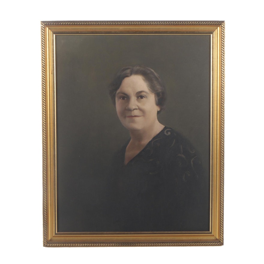 Mid-20th Century Oil Portrait