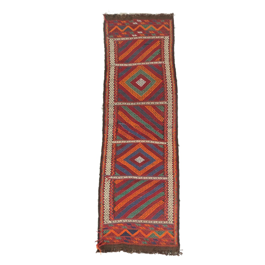 Handwoven and Embroidered Pakistani Suzni Style Wool Carpet Runner