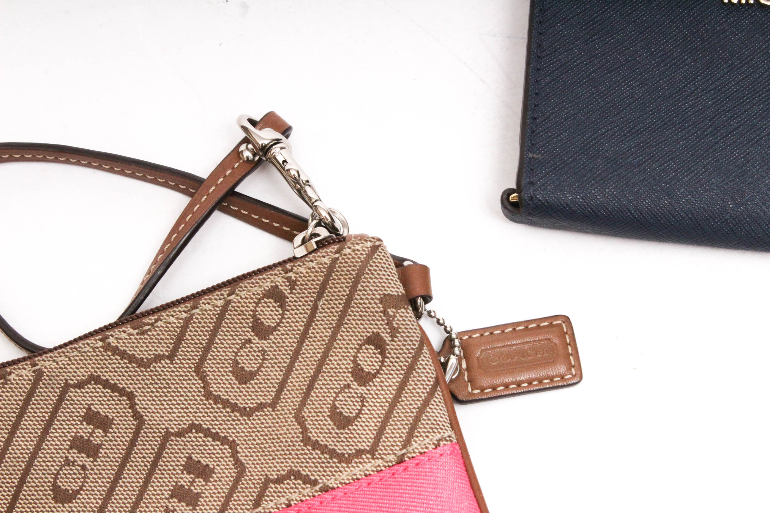 Michael Kors Leather Wallet and Coach Signature Canvas Wristlet