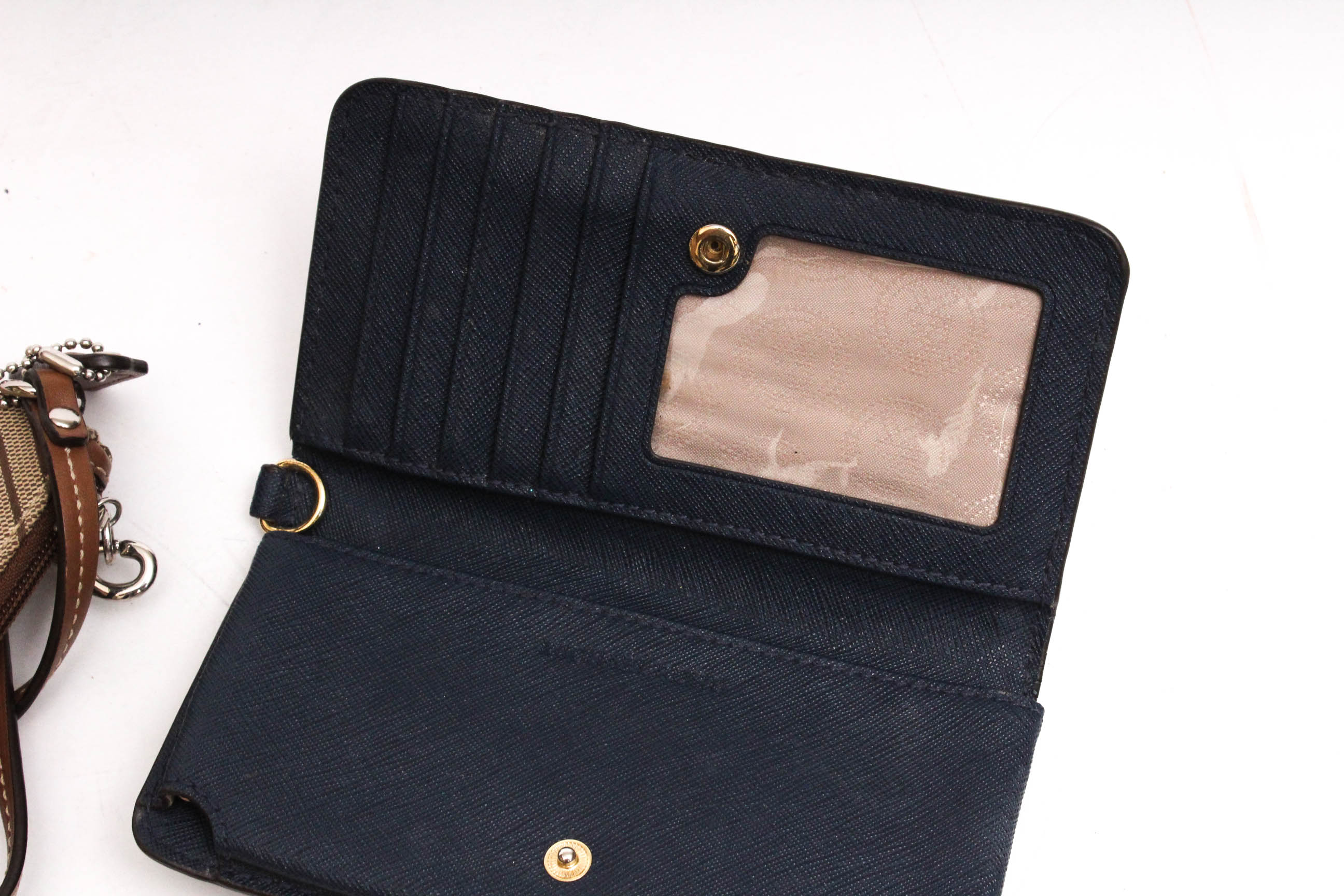 Michael Kors Leather Wallet and Coach Signature Canvas Wristlet