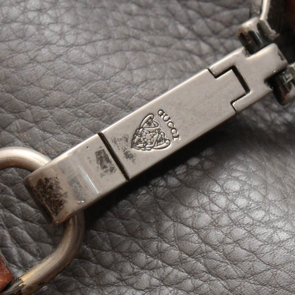 Vintage Gucci Pebble Leather Bucket Bag Trimmed in Chestnut Brown Leather