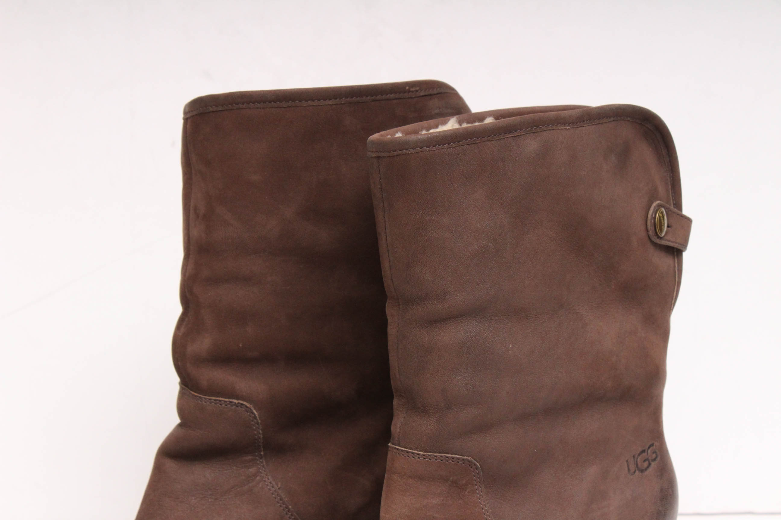 Ugg Lynnea Brown Suede and Shearling Convertible Boots