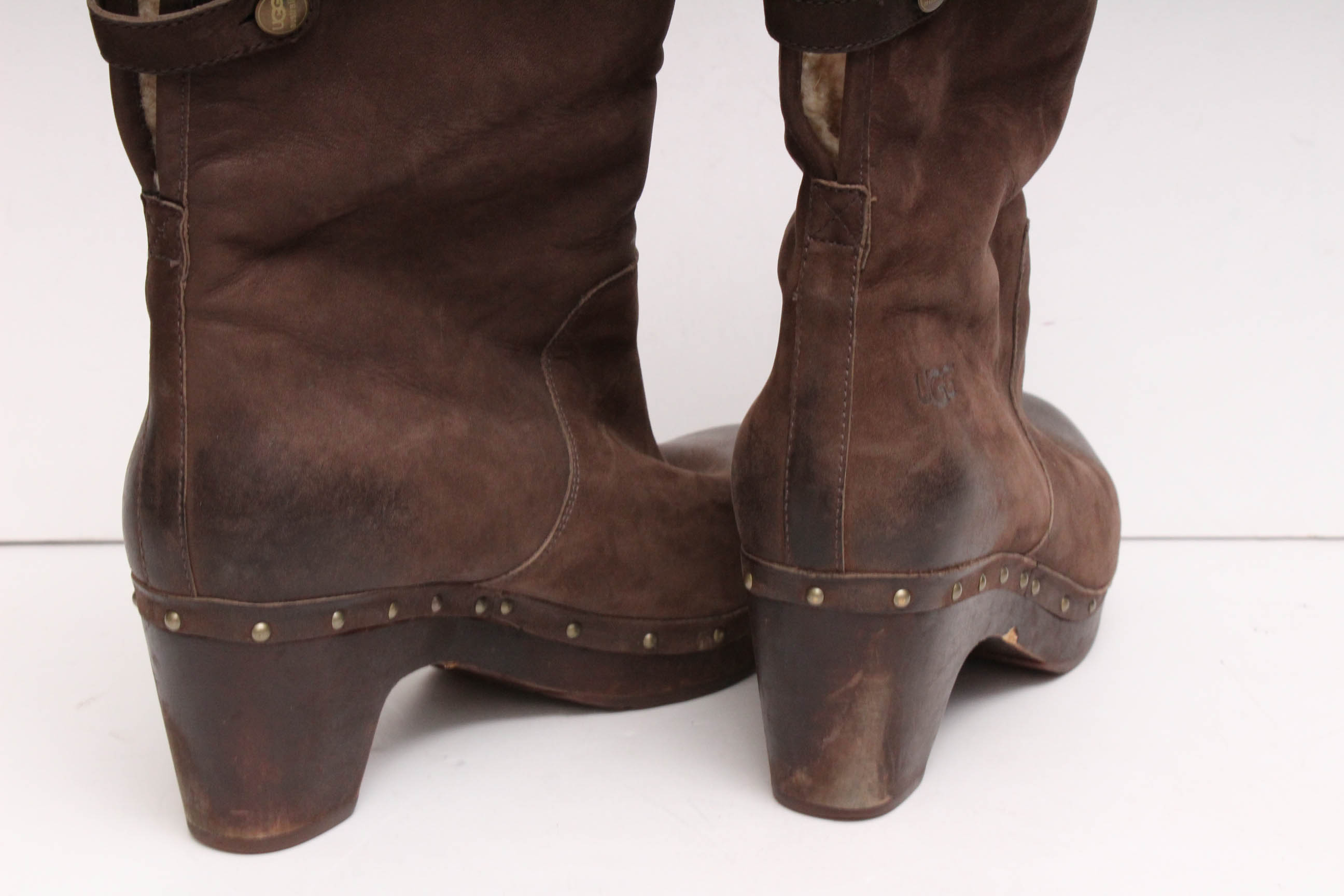 Ugg Lynnea Brown Suede and Shearling Convertible Boots