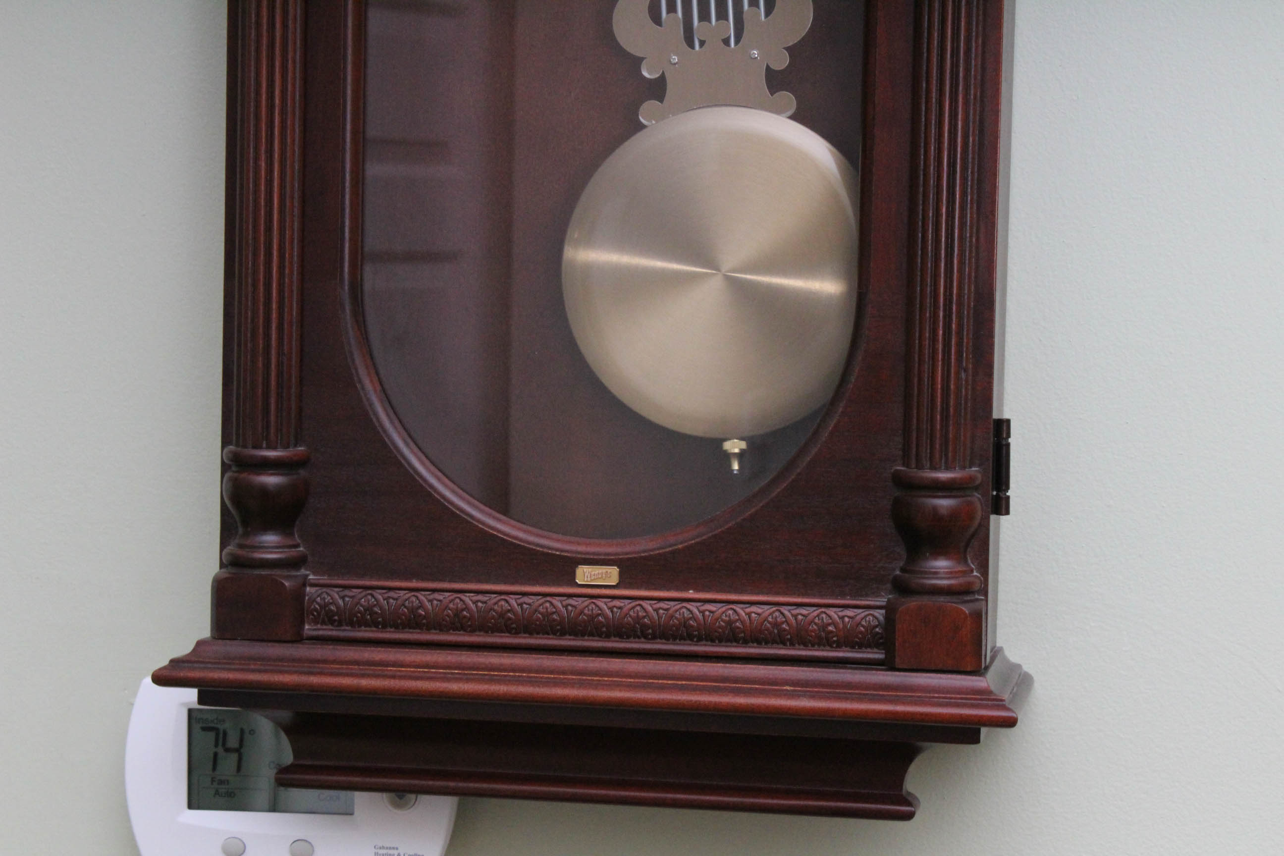 Howard Miller Dual Chime Pendulum Wall Clock with "Wendy's" Brass Logo Plaque