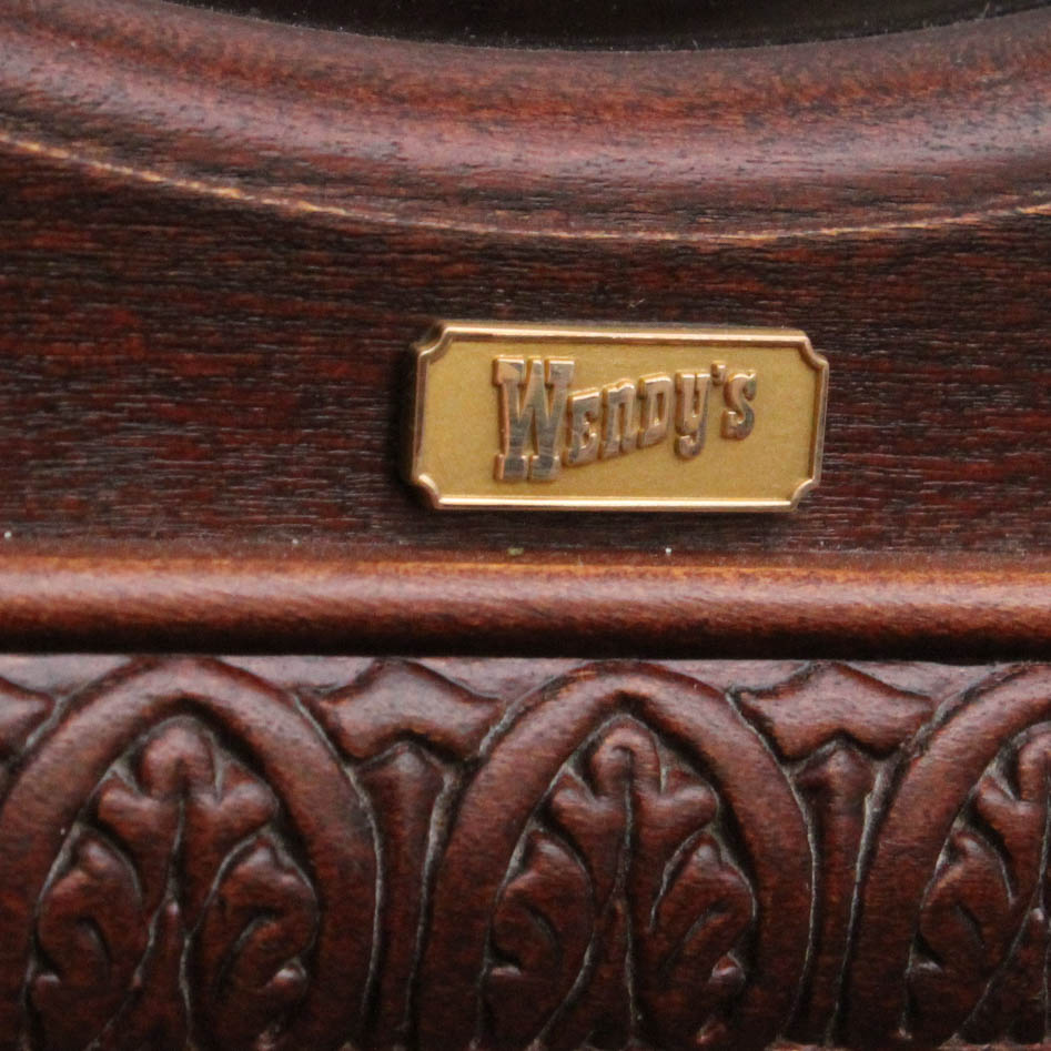 Howard Miller Dual Chime Pendulum Wall Clock with "Wendy's" Brass Logo Plaque