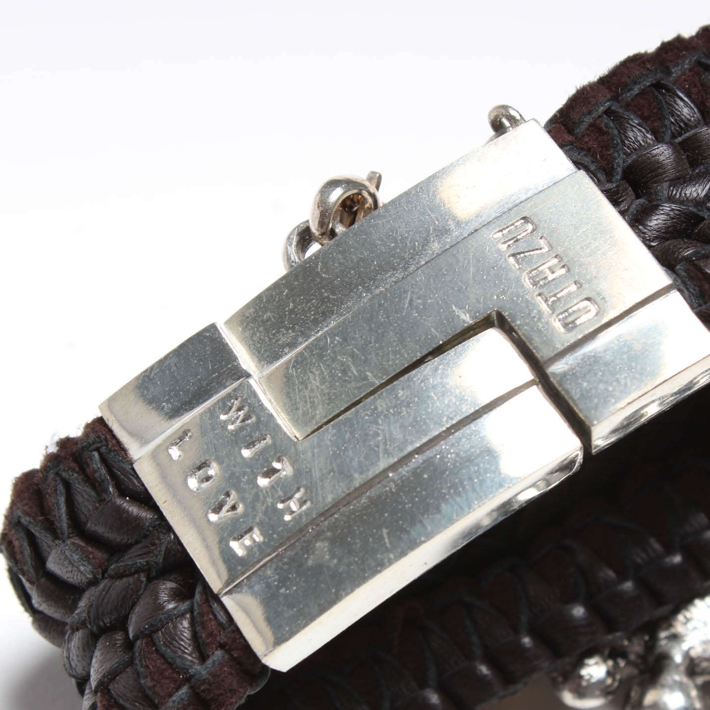 Rodrigo Otazu Leather and Rhinestone Bracelet