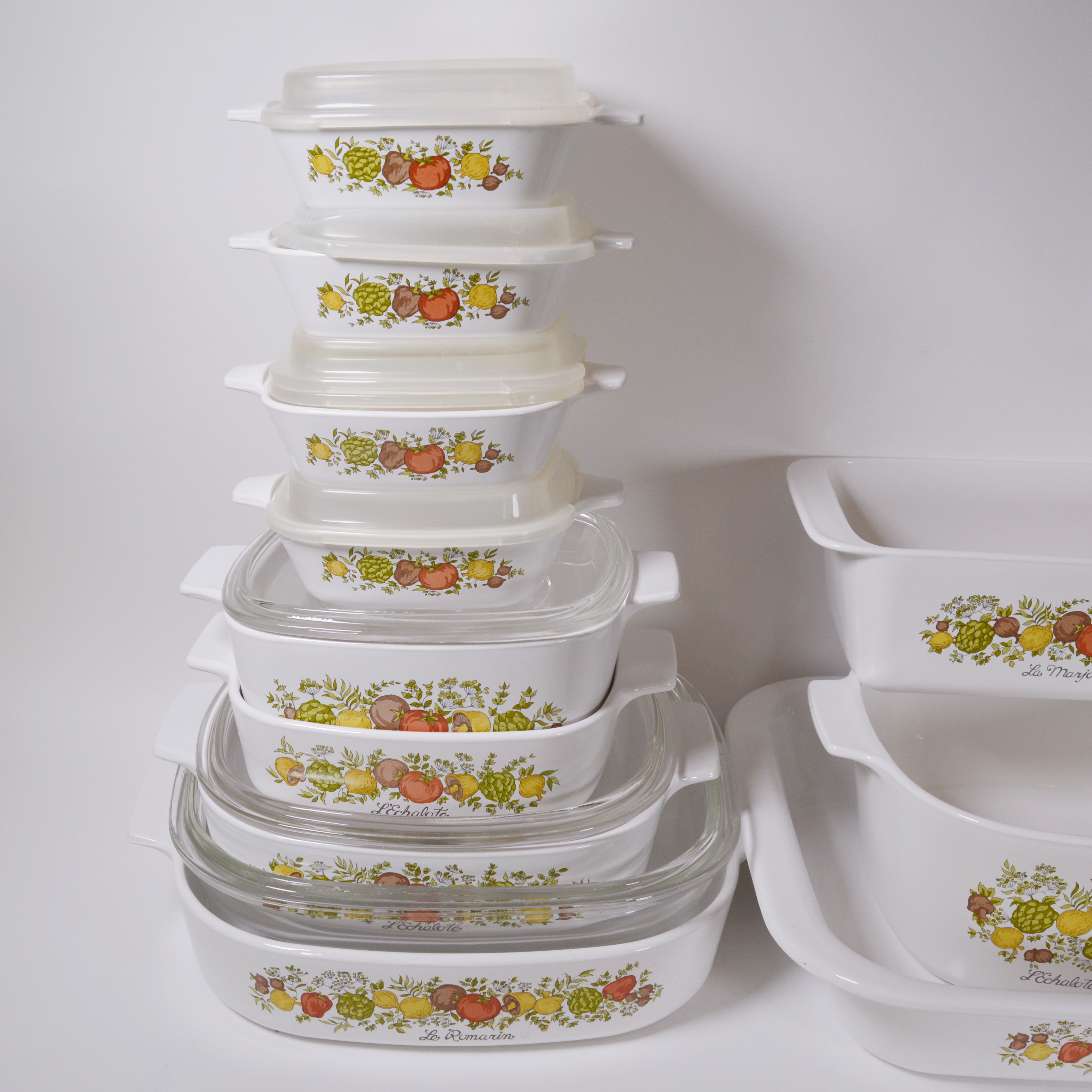 Vintage Corning Ware "Spice of Life" Pattern Bakeware