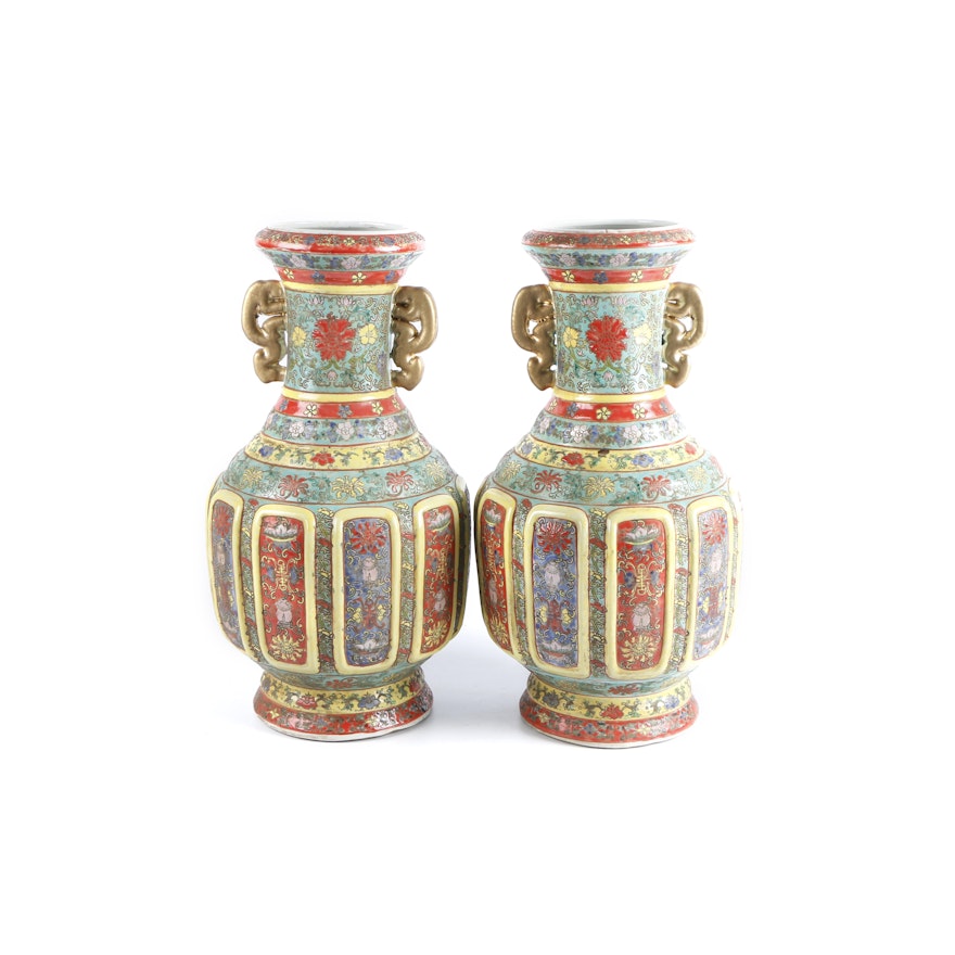 Hand-Painted Chinese Ceramic Vases