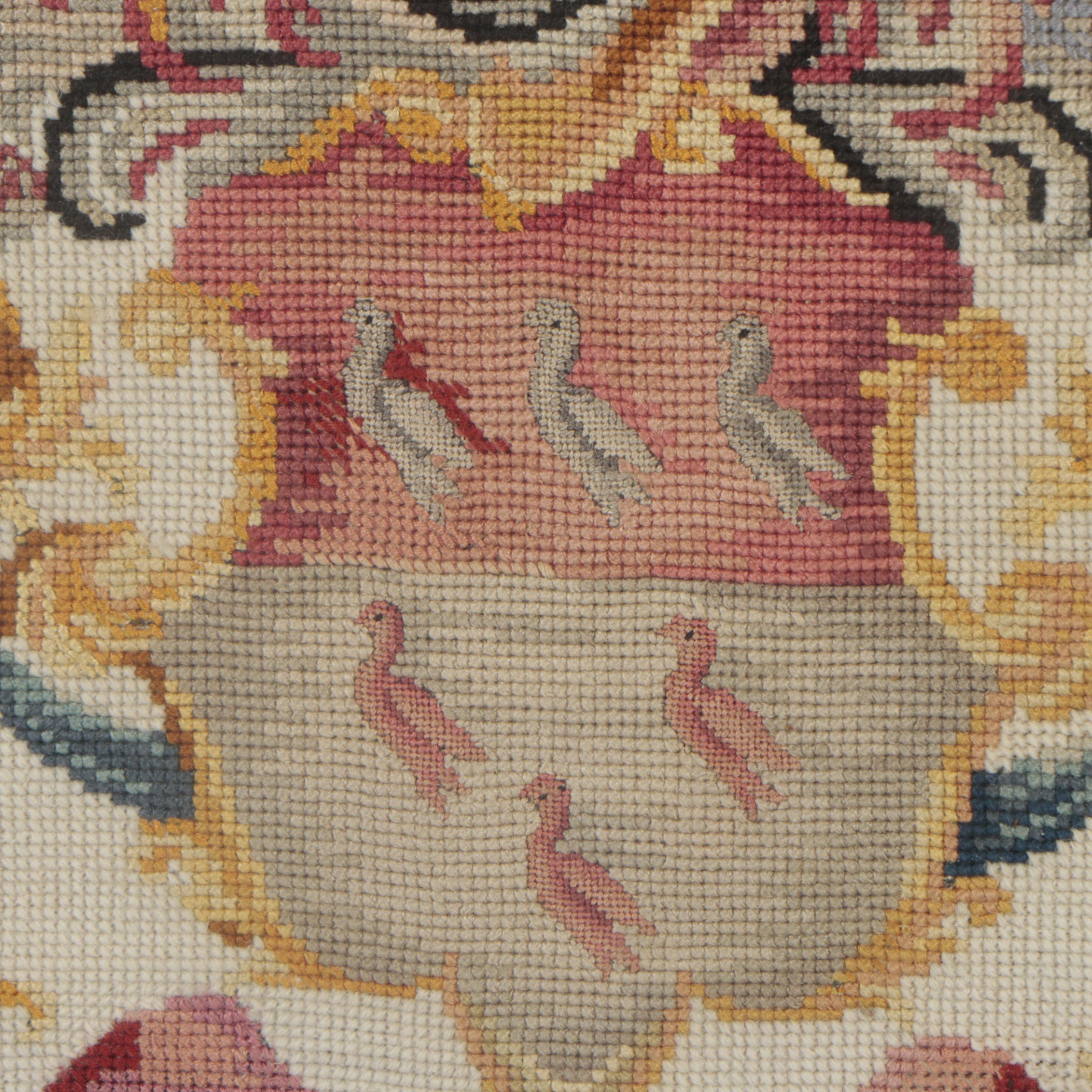 Vintage "Arms of Fenwick" Crest Needlepoint
